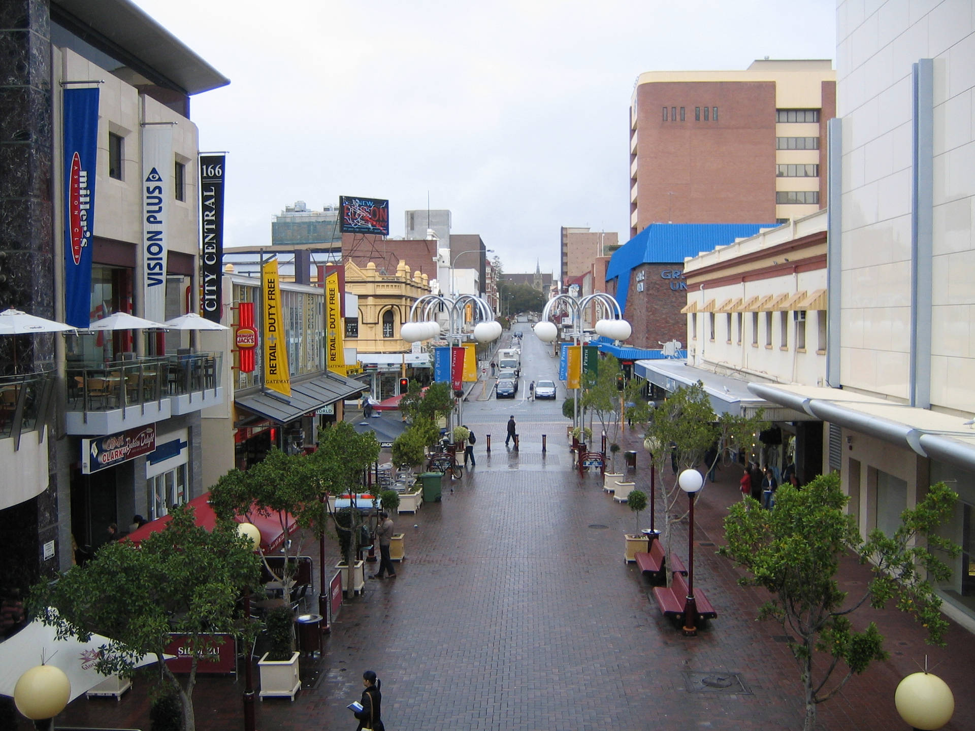 Bustling Shopping Scene In Perth's Cbd Background