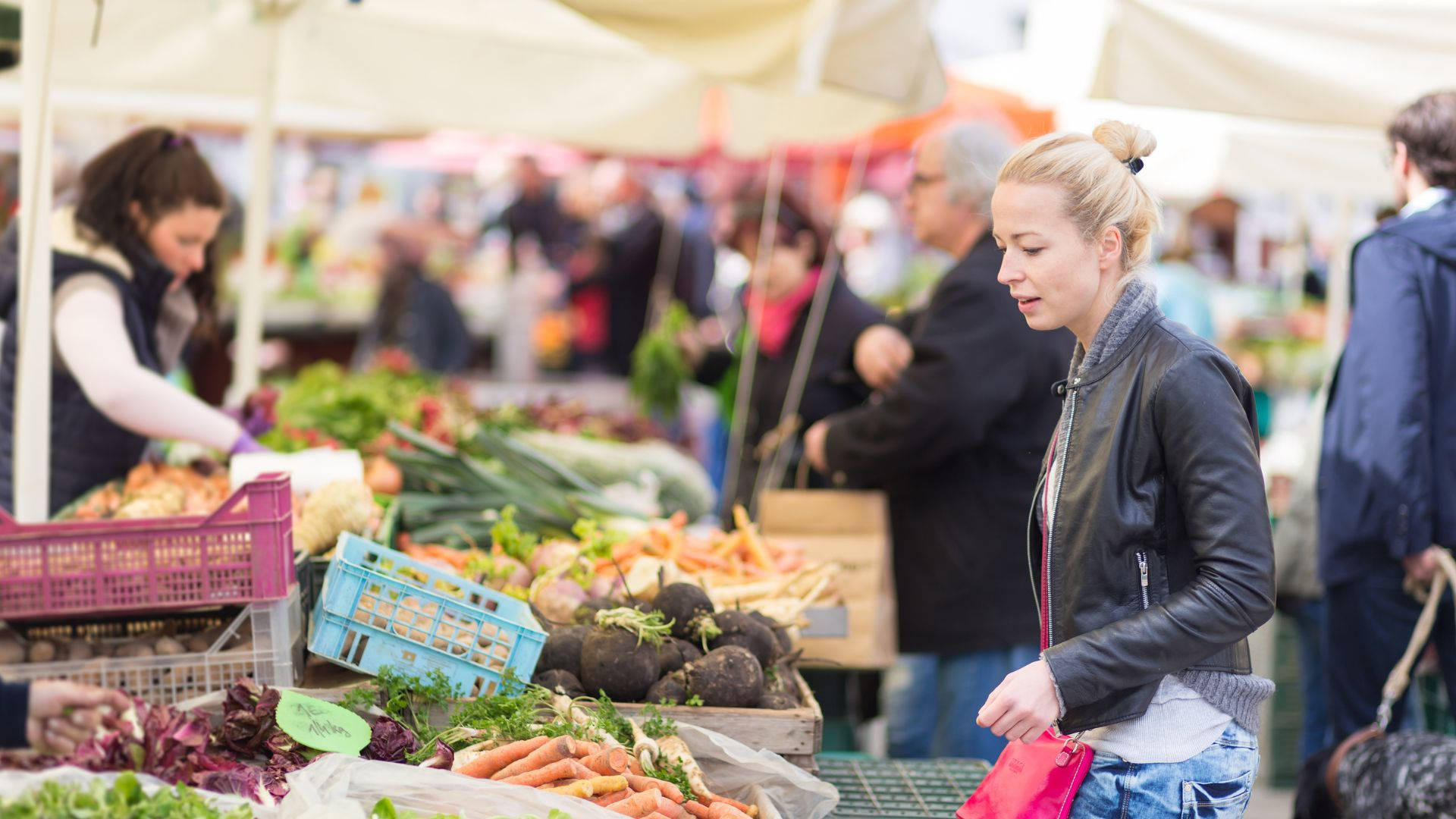 Bustling Urban Market Scene