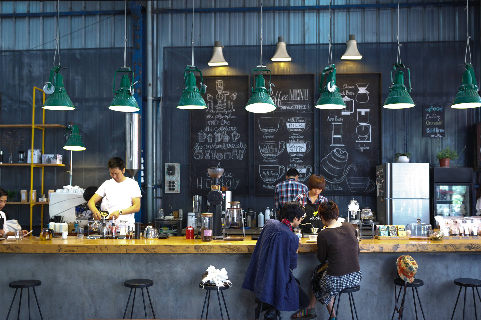 Busy Coffee Shop Counter