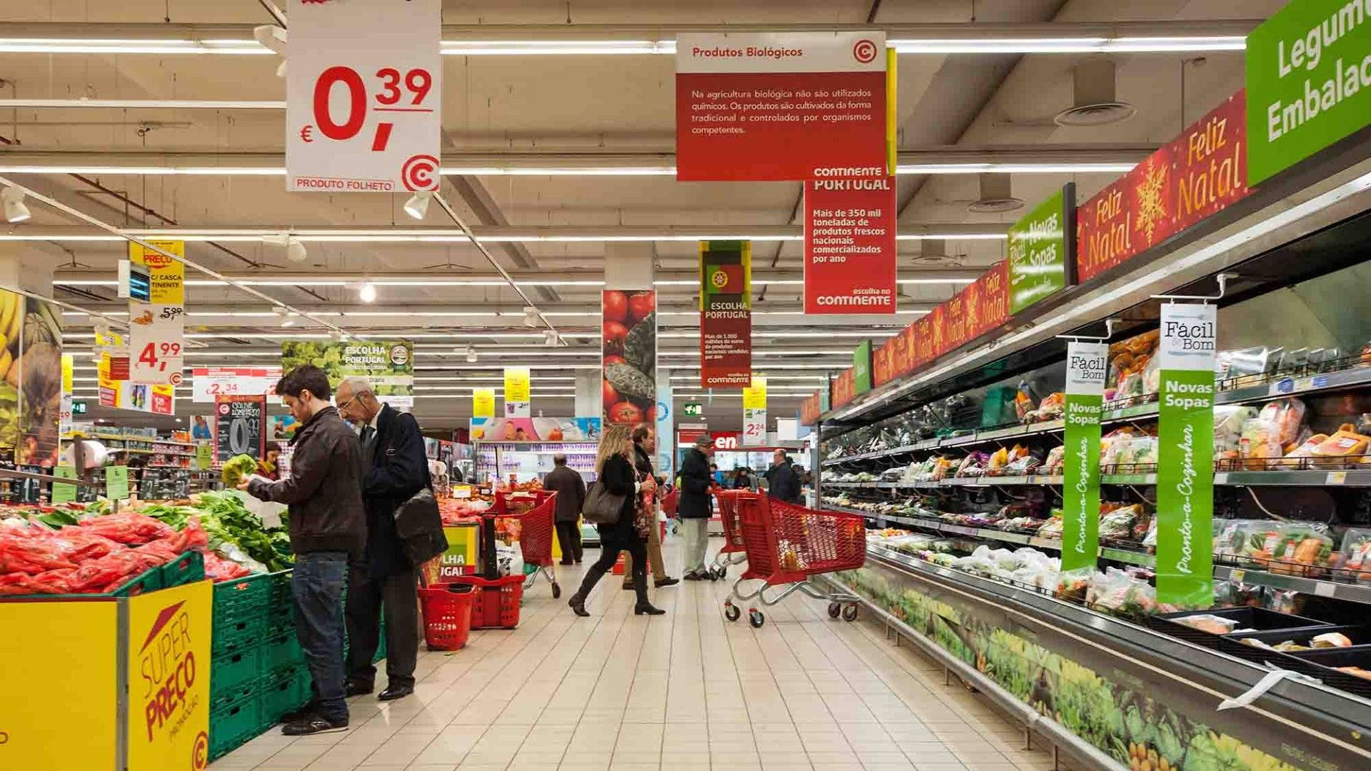 Busy Grocery Store Background