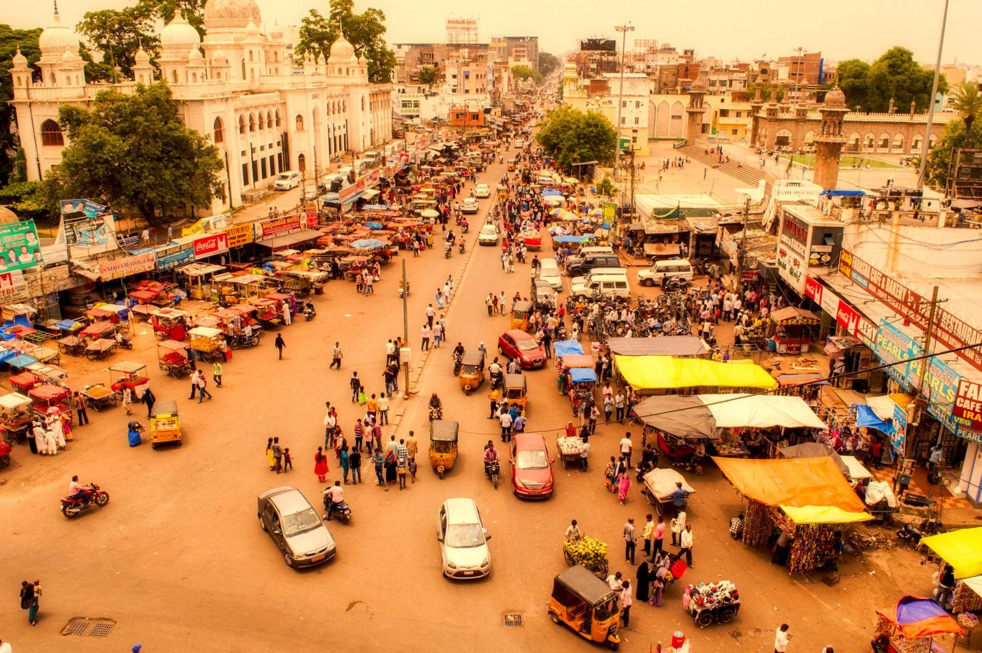 Busy Hyderabad City Background