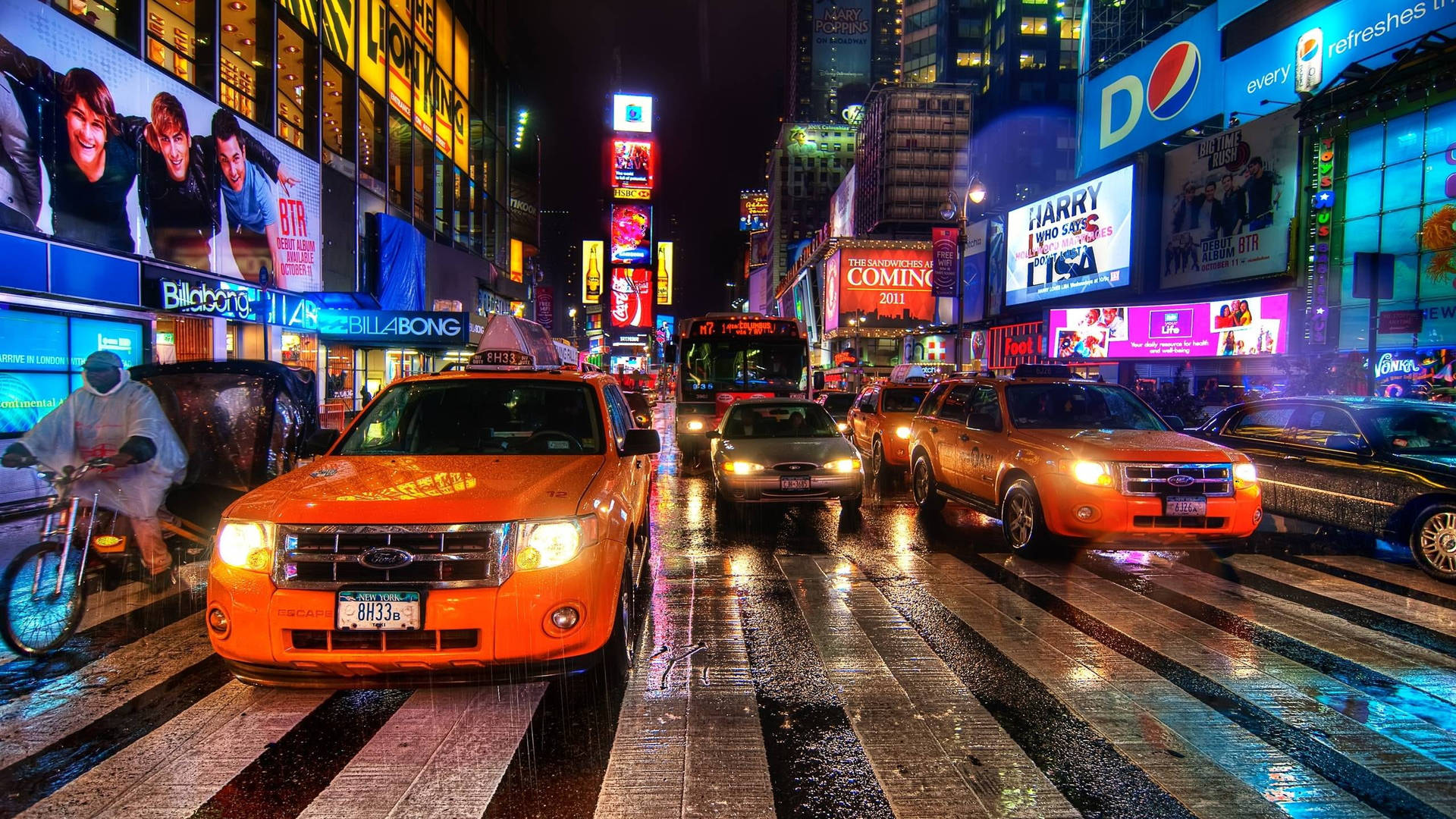 Busy Rainy Road New York Night Iphone Background