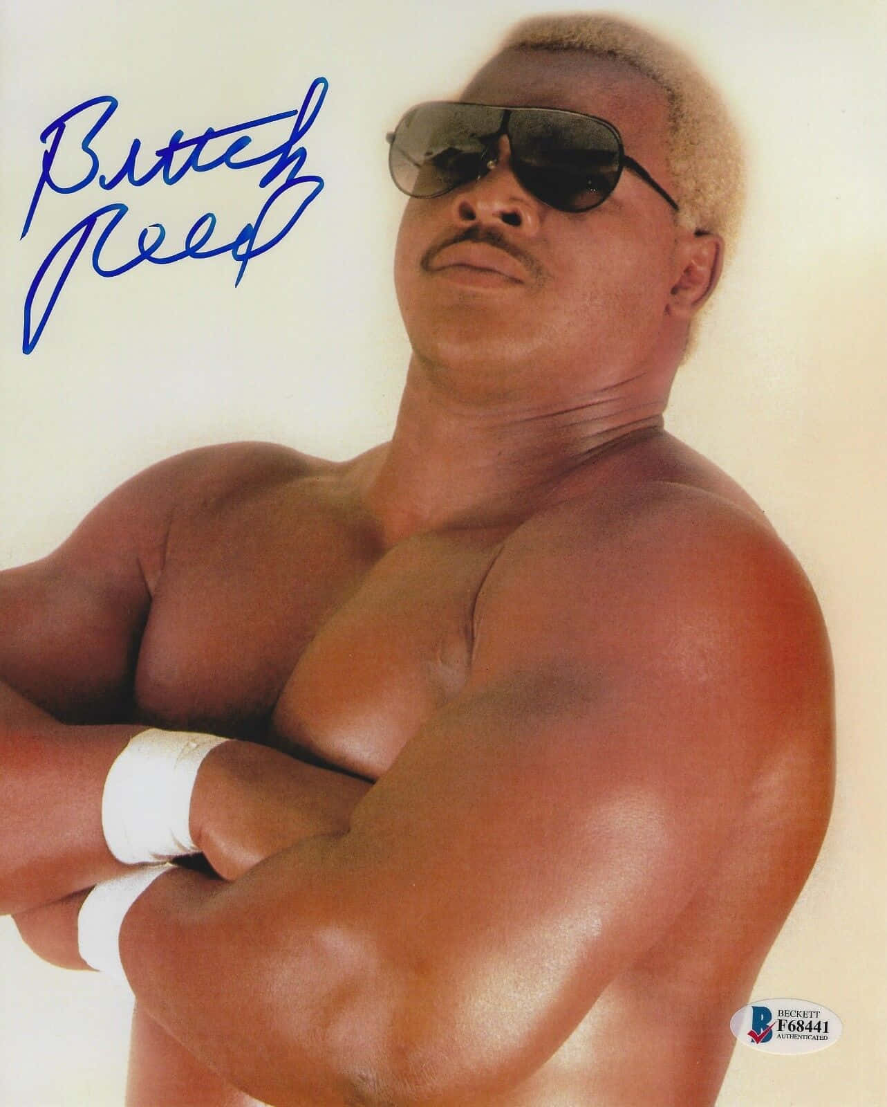 Butch Reed Blue Ink Signature Background