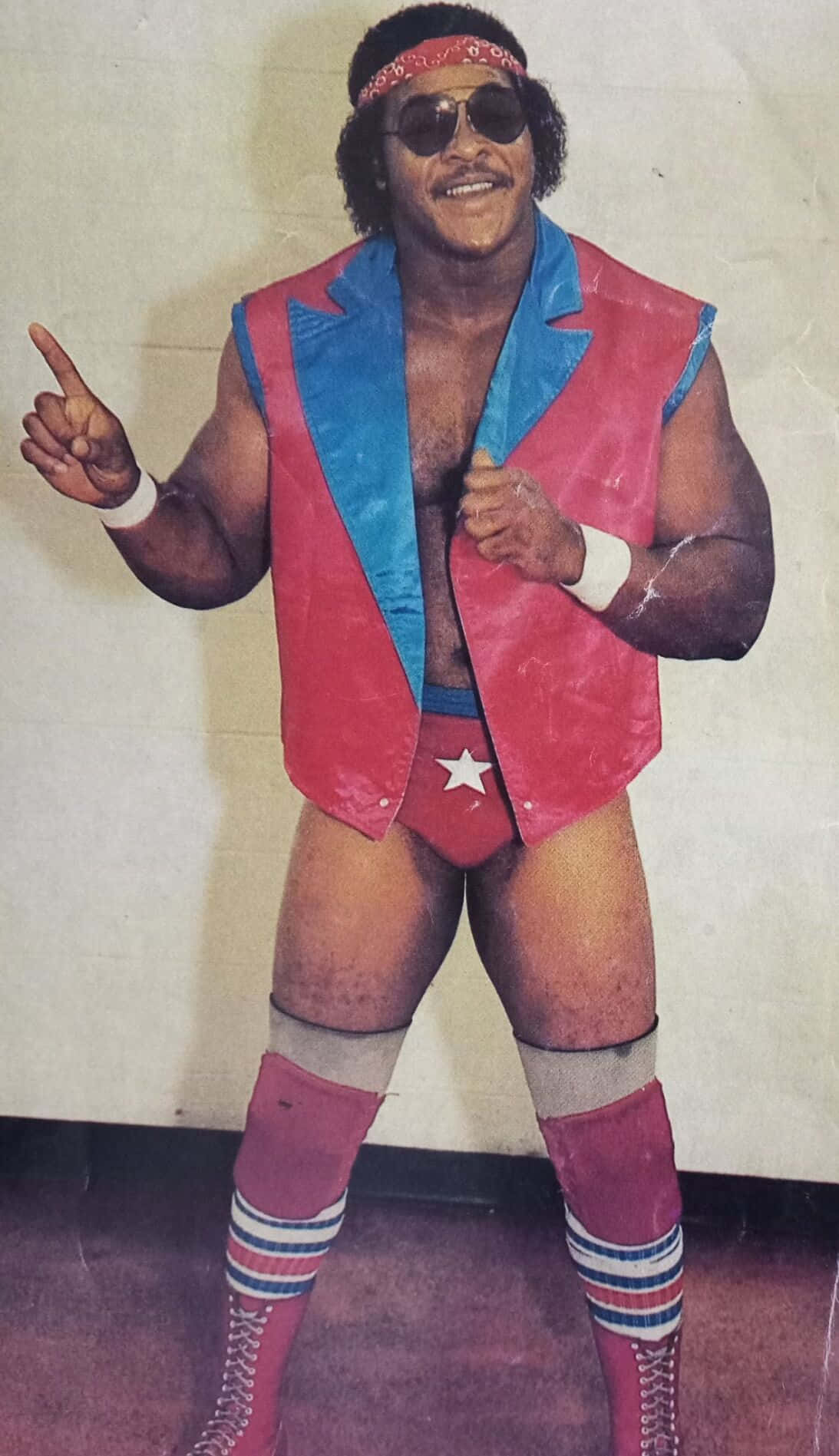Butch Reed Red And Blue Background