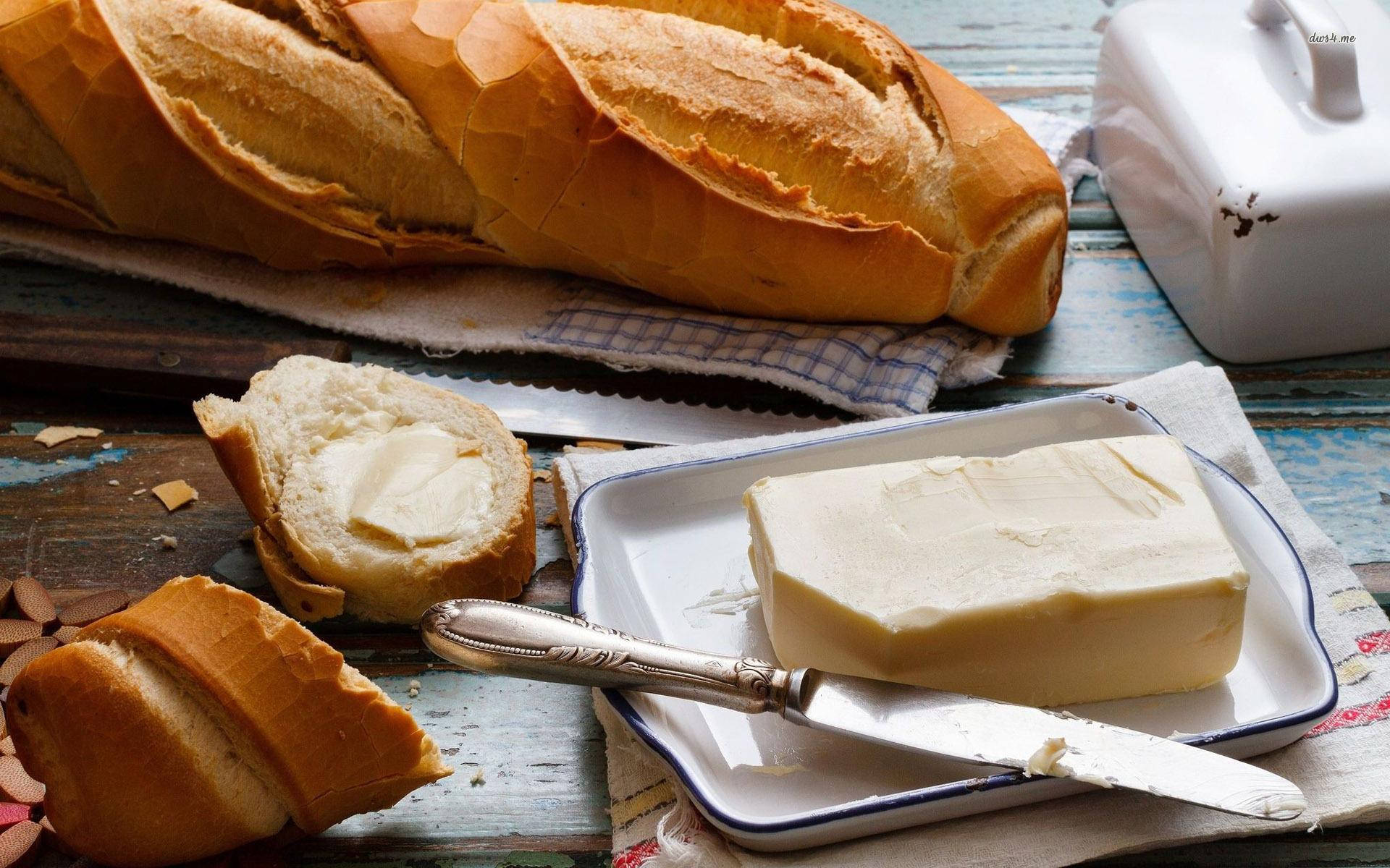 Butter And Knife With Bread