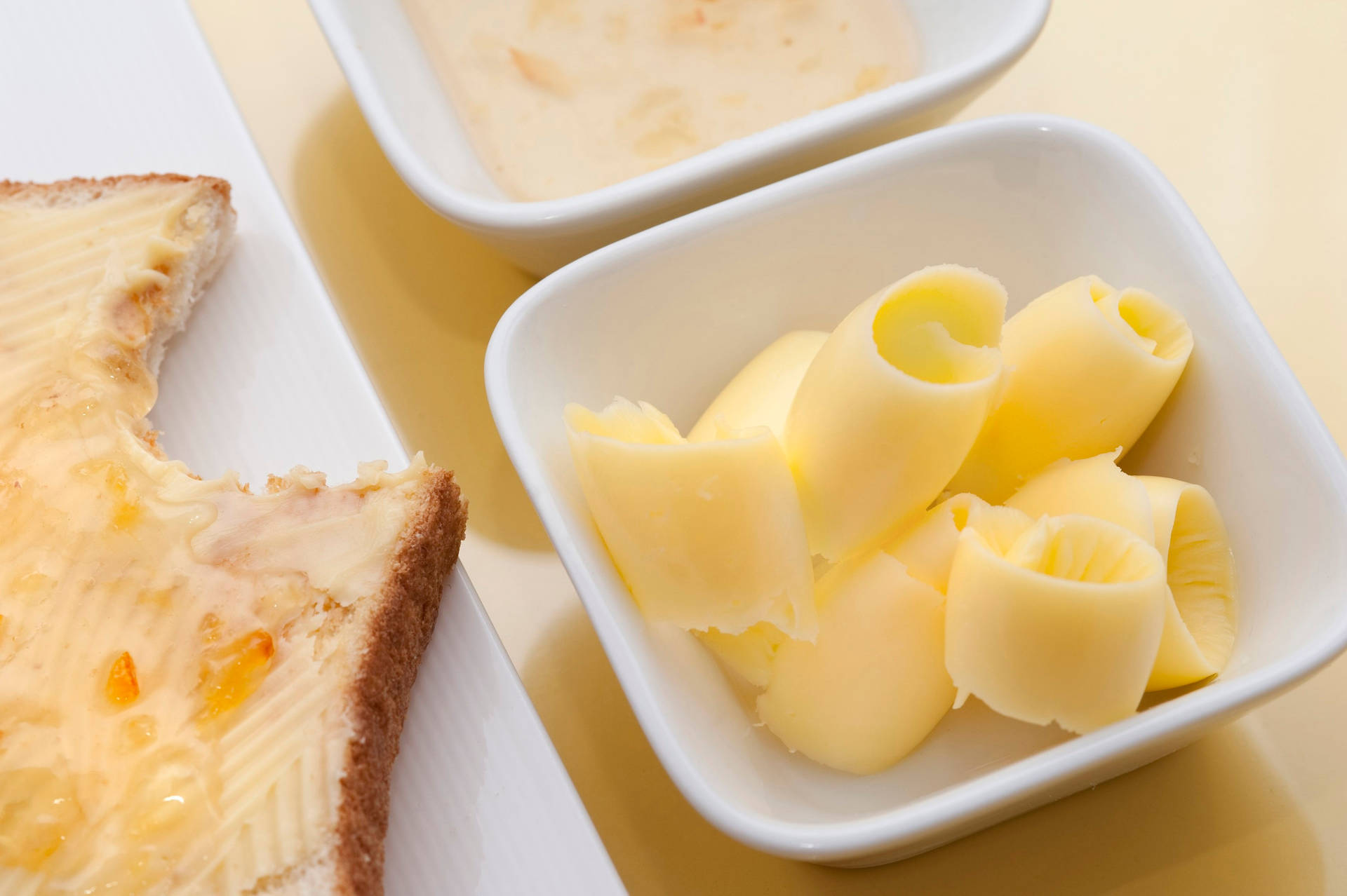 Butter In Bowl With Toast