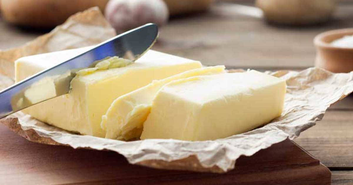 Butter Sliced By Knife