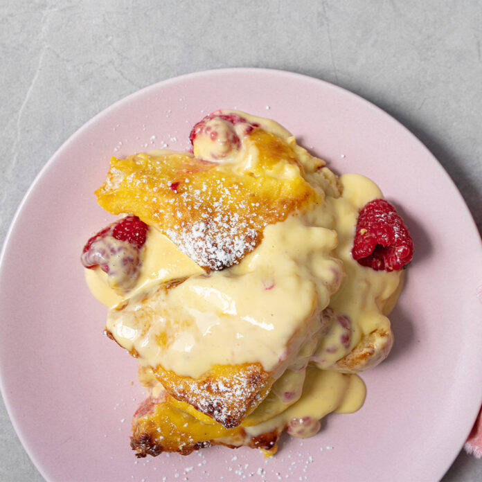 Butter With Fruits On Pink Plate