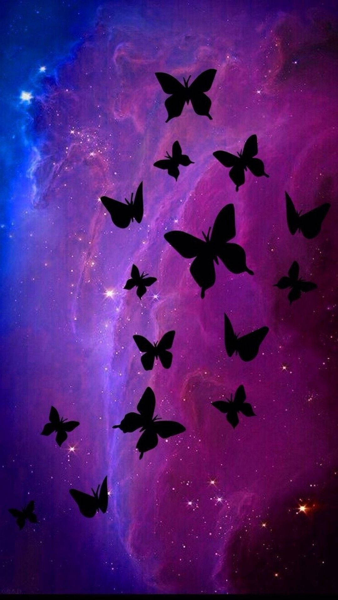 Butterfly Aesthetic On Galaxy Background