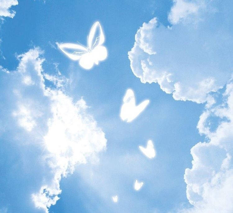 Butterfly Clouds Aesthetics Background