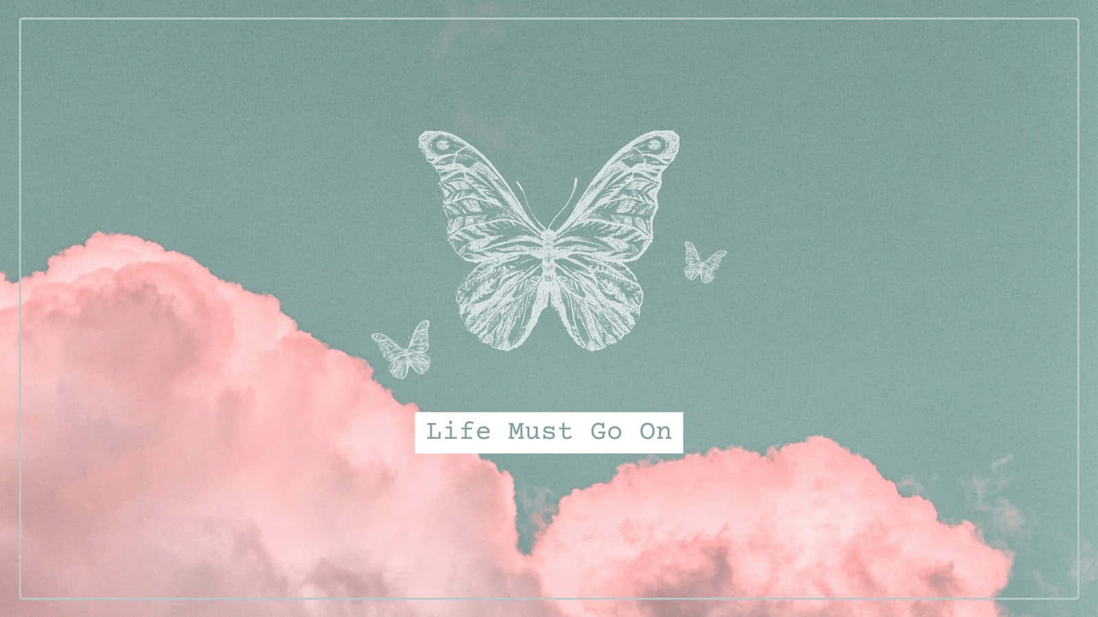 Butterfly Dreams In Pink Skies Background