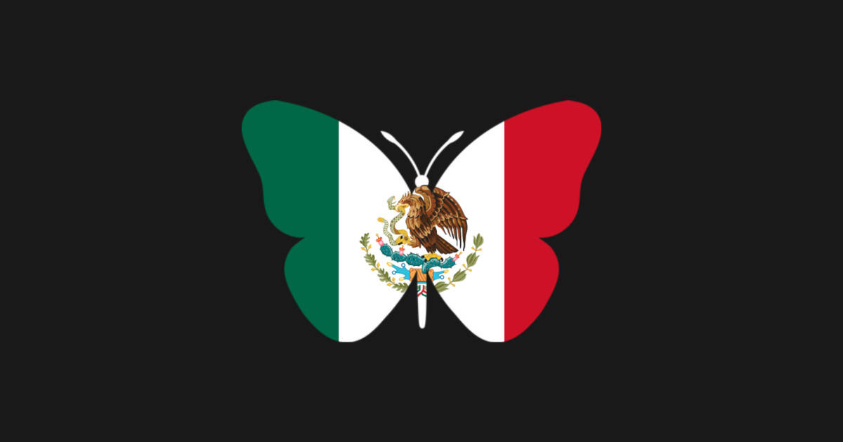Butterfly Mexico Flag Background