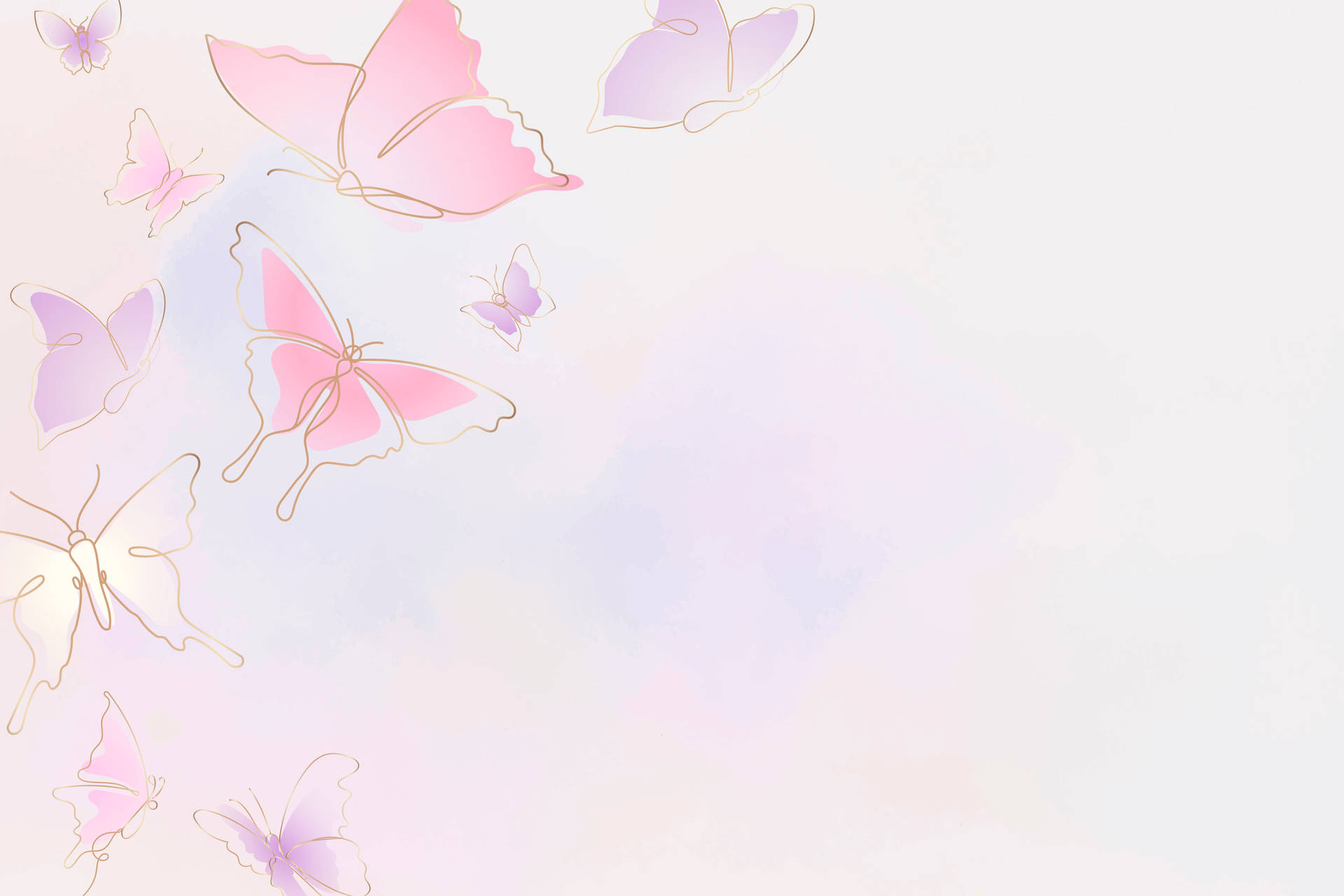 Butterfly Pastels Aesthetic Computer Background