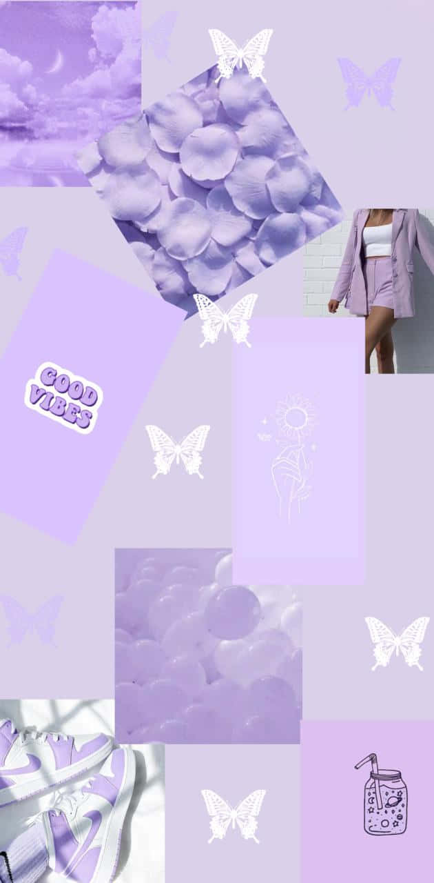 Butterfly Purple Collage Background