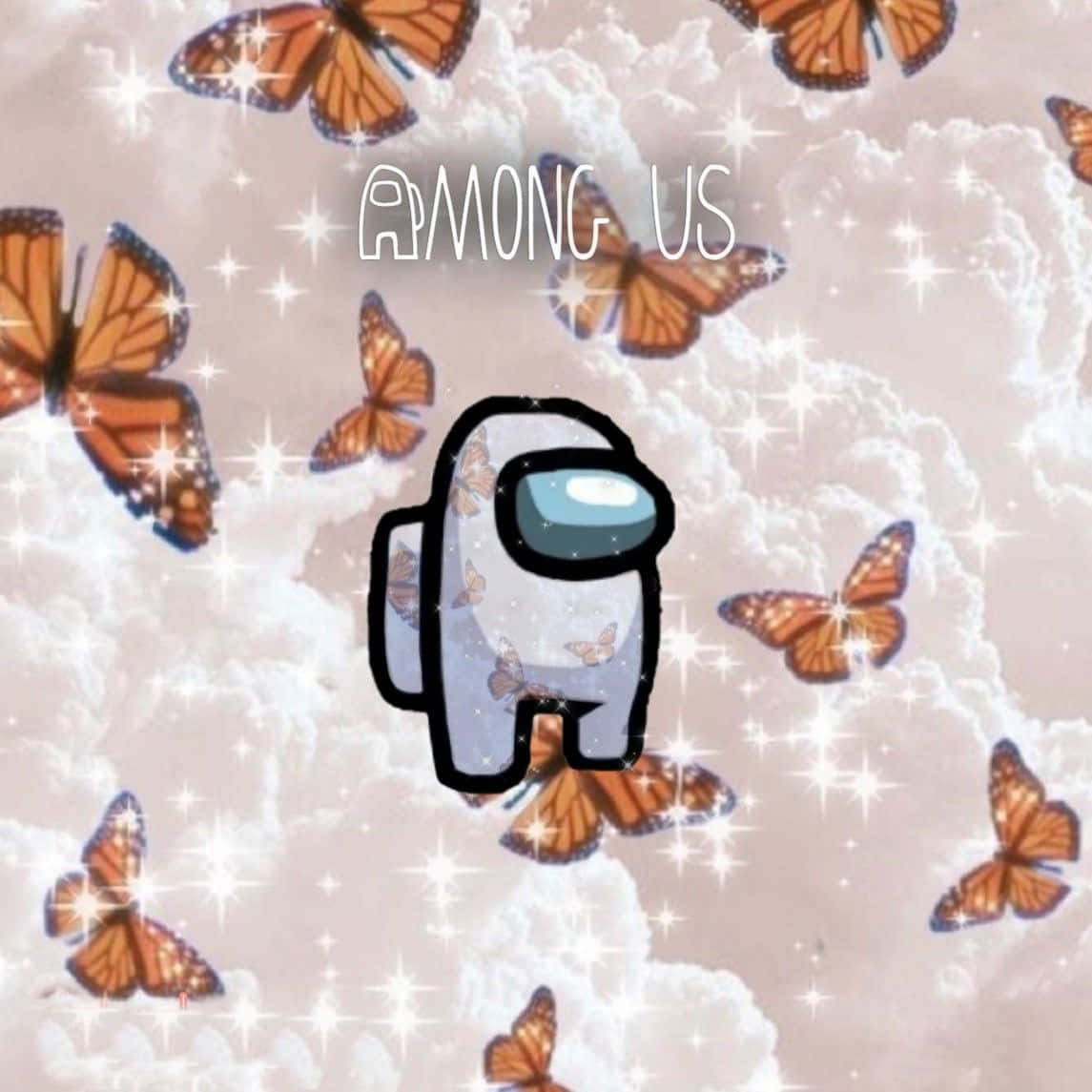 Butterfly Skin Cute Among Us Character Background