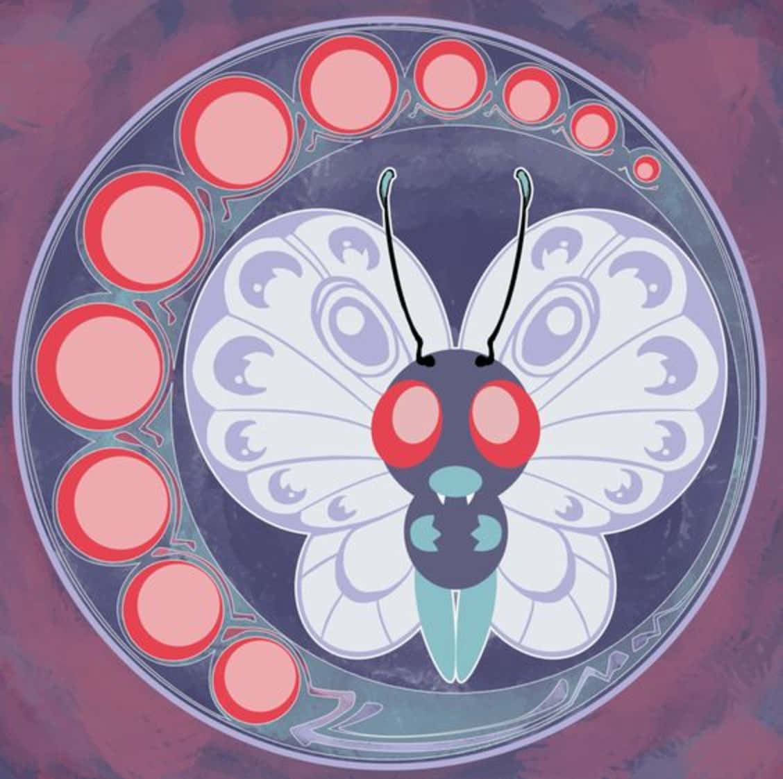 Butterfree Inside Circle Art Background