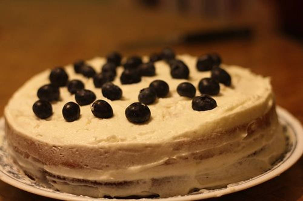 Buttermilk Cake With Blueberry Background