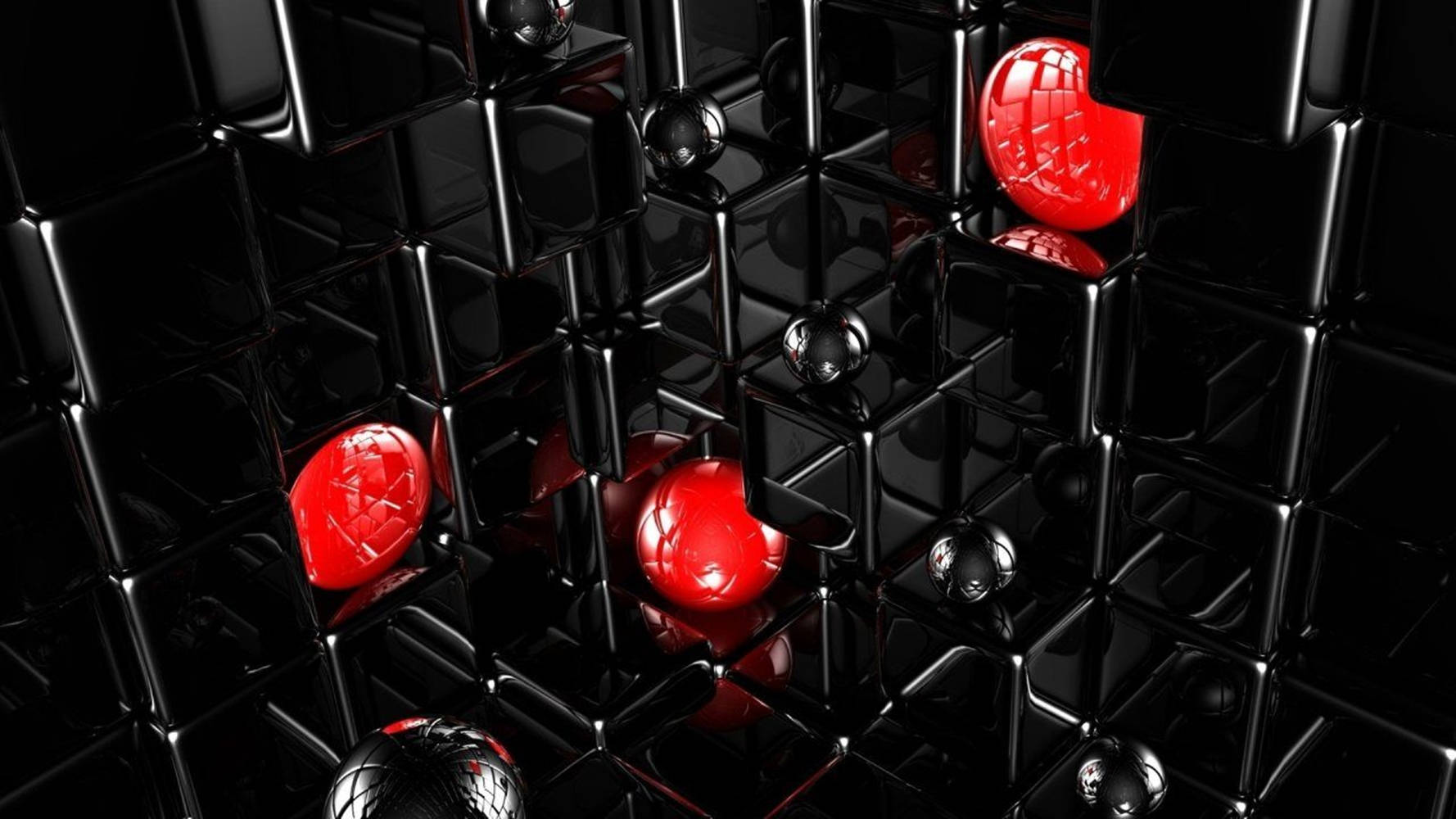 Buttons In Red And Black 3d Background