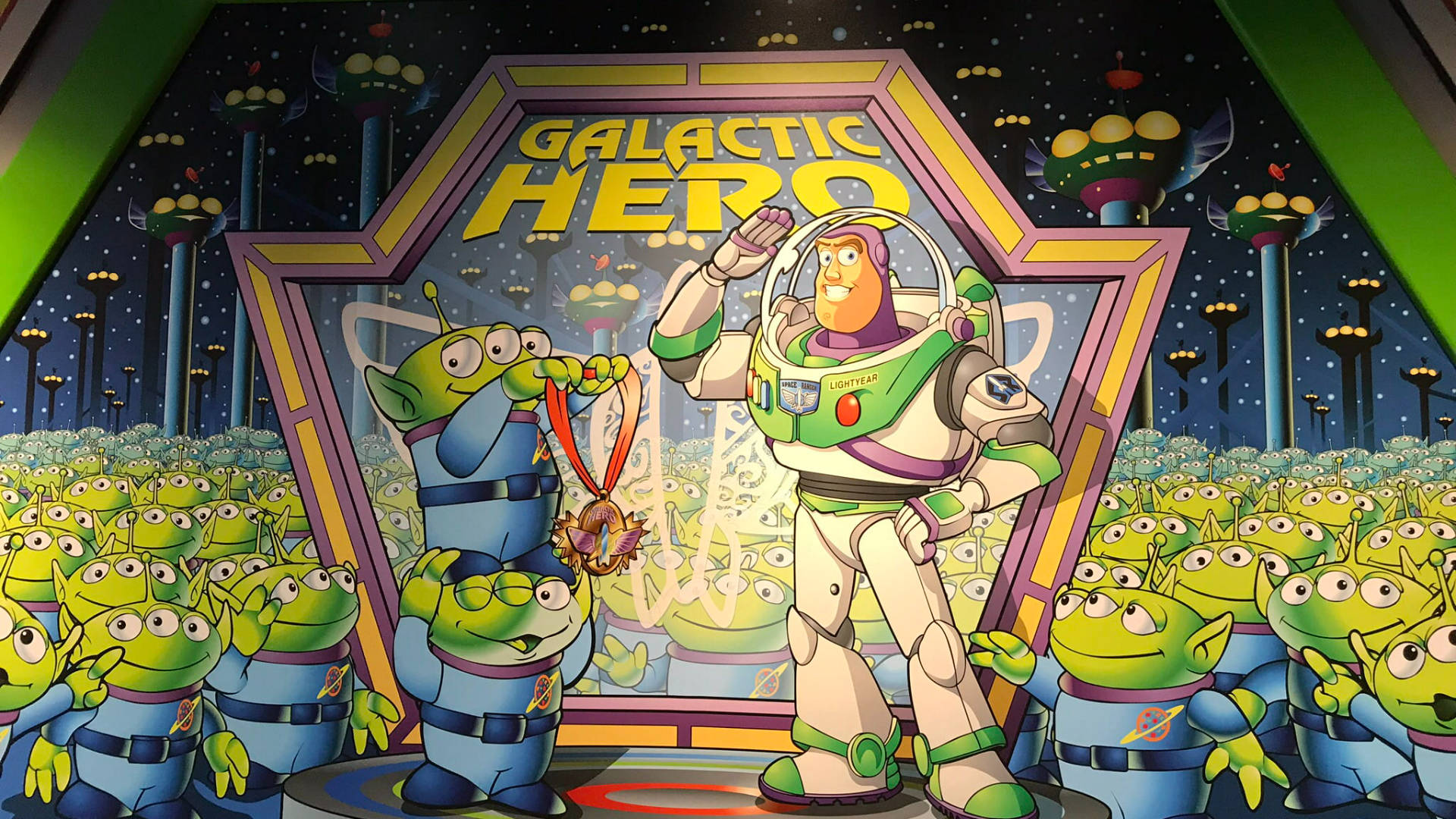 Buzz Lightyear Of Star Command Awarded With Medal Background