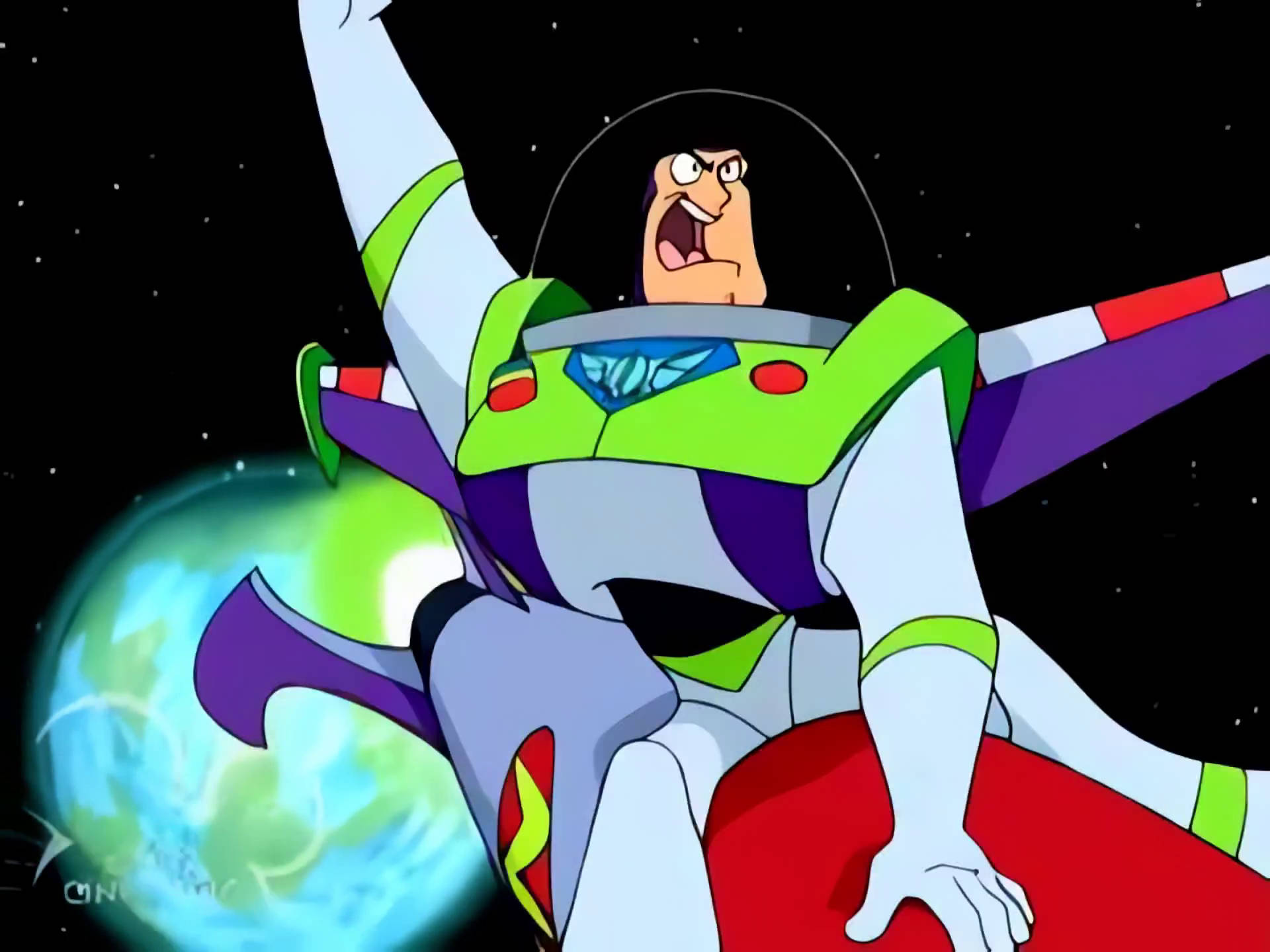 Buzz Lightyear Riding A Rocket