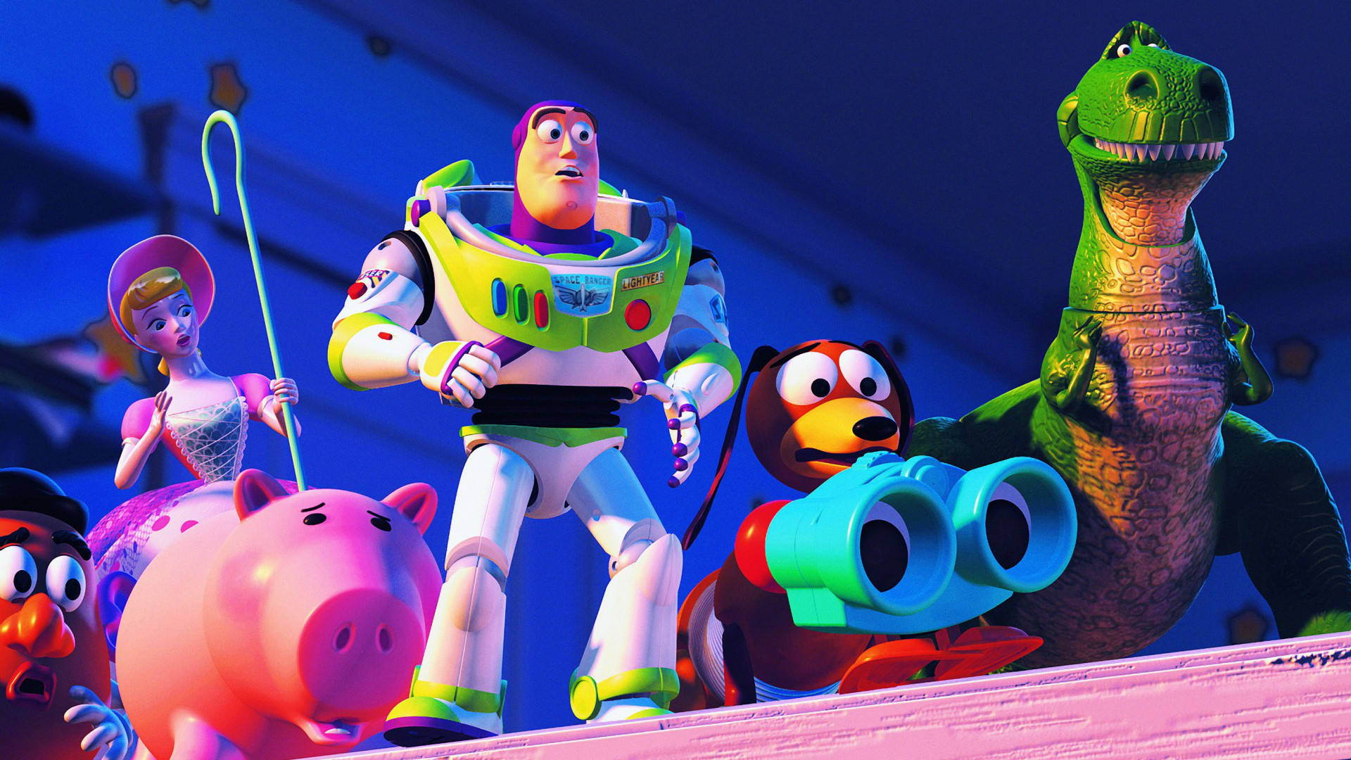 Buzz With Toy Story 2 Characters Background