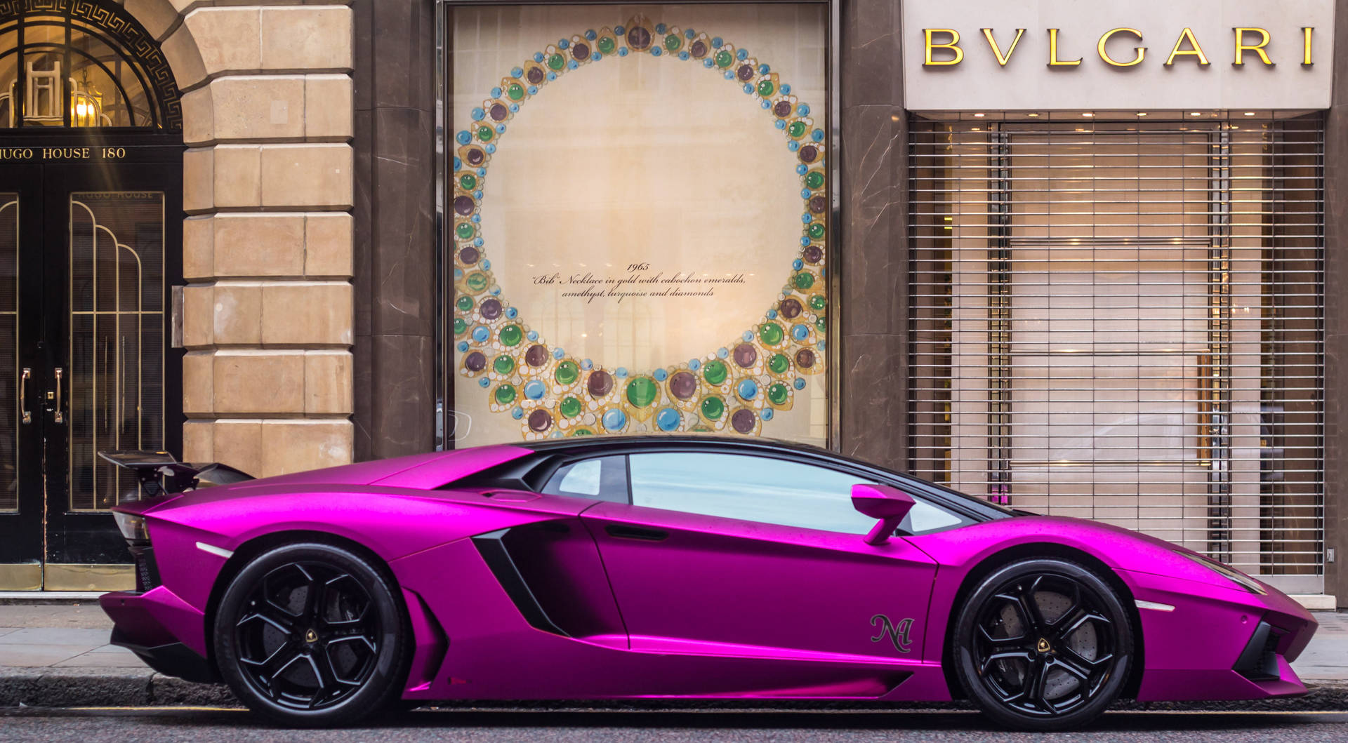 Bvlgari Store Pink Car Background