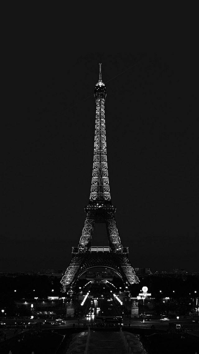 Bw Eiffel Tower Minimal Dark Iphone Background