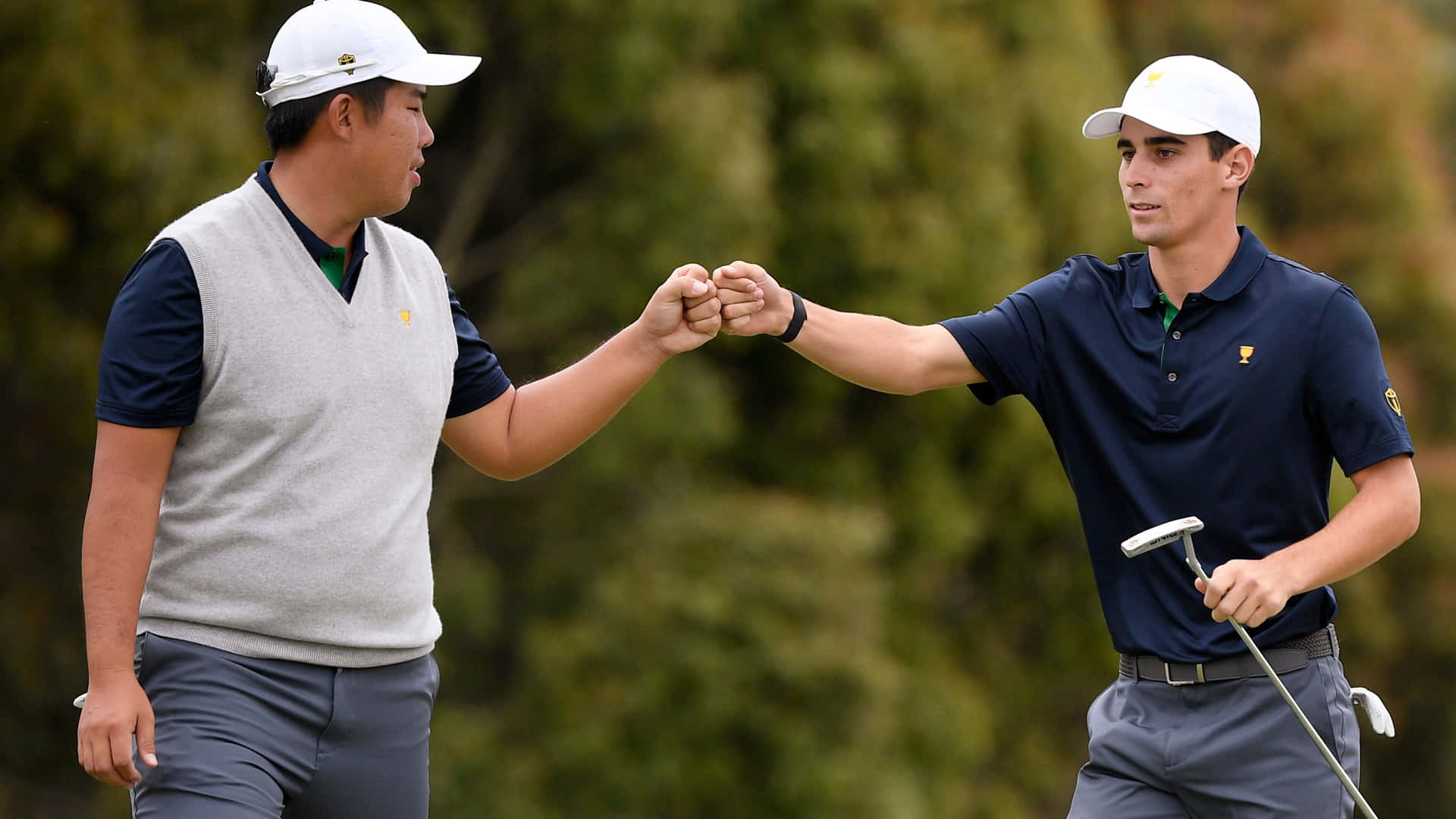 Byeong Hun An And Joaquin Niemann Fist Bump