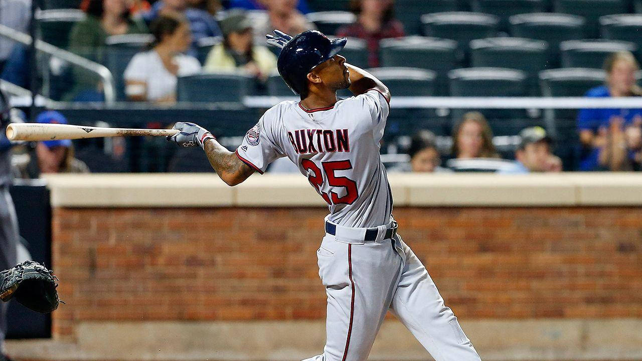 Byron Buxton Baseball Bat White Uniform Background