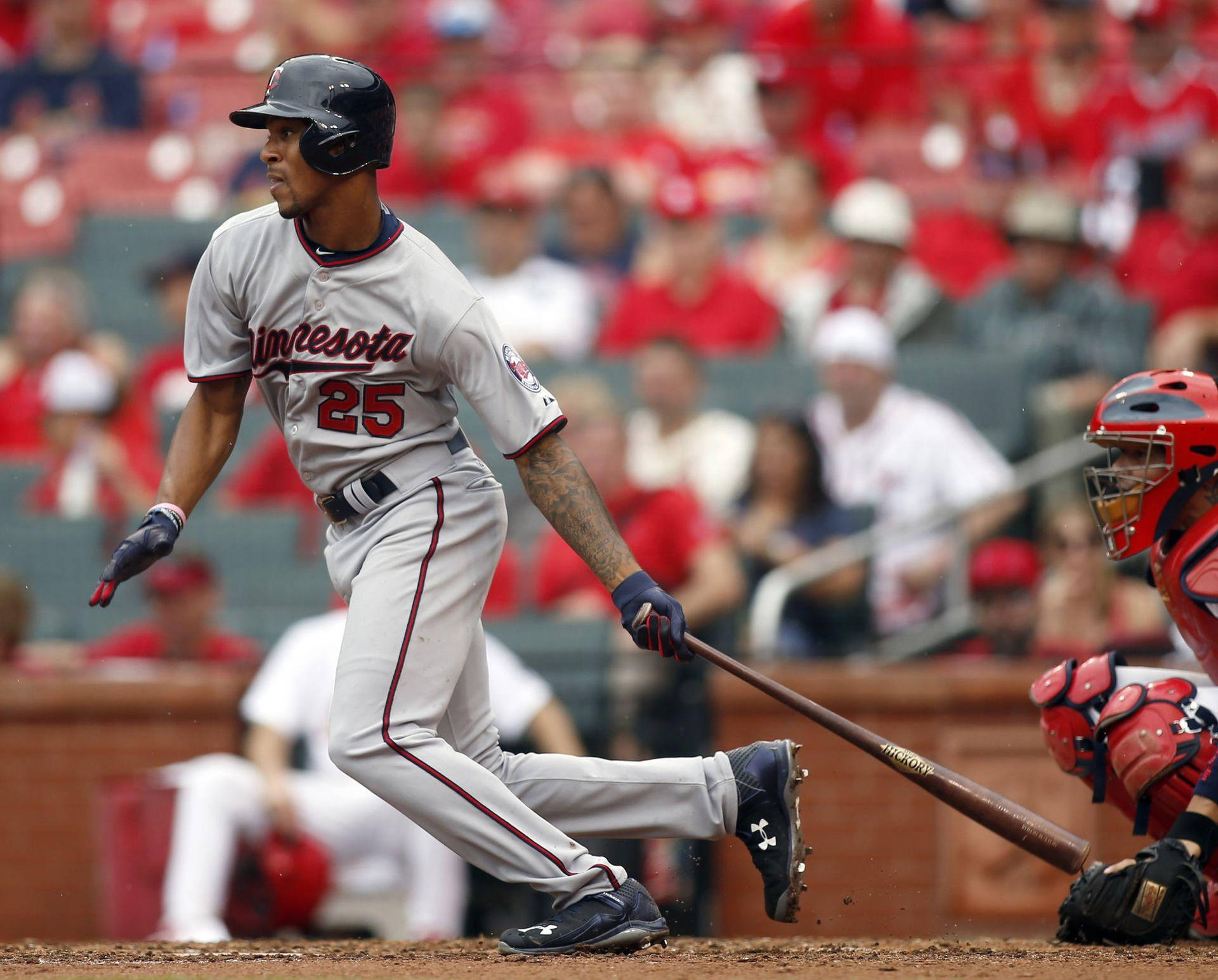 Byron Buxton Dropping Baseball Bat Background