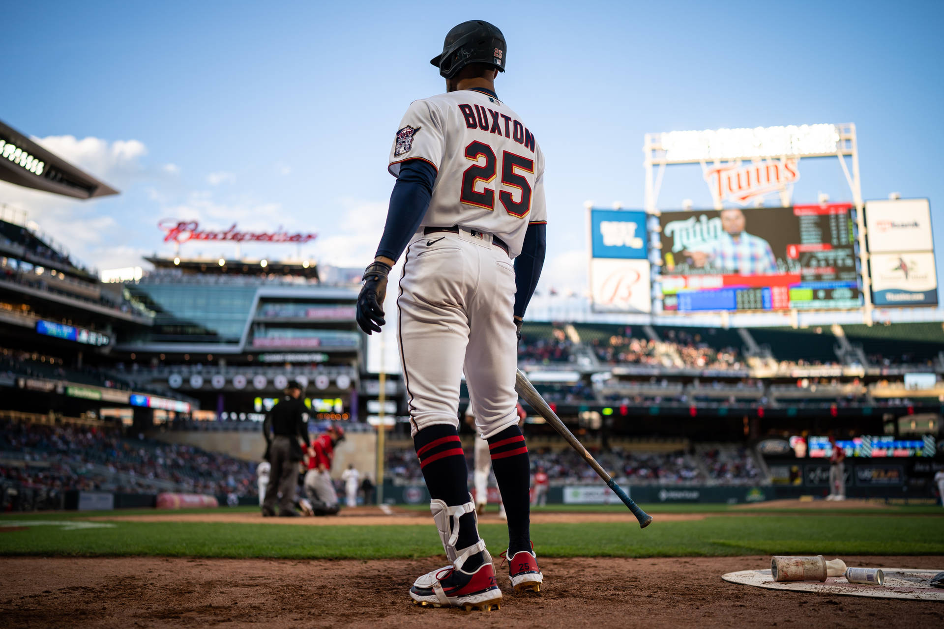 Byron Buxton Standing On Baseball Field