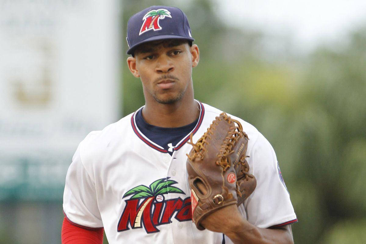 Byron Buxton With Baseball Mitt Background