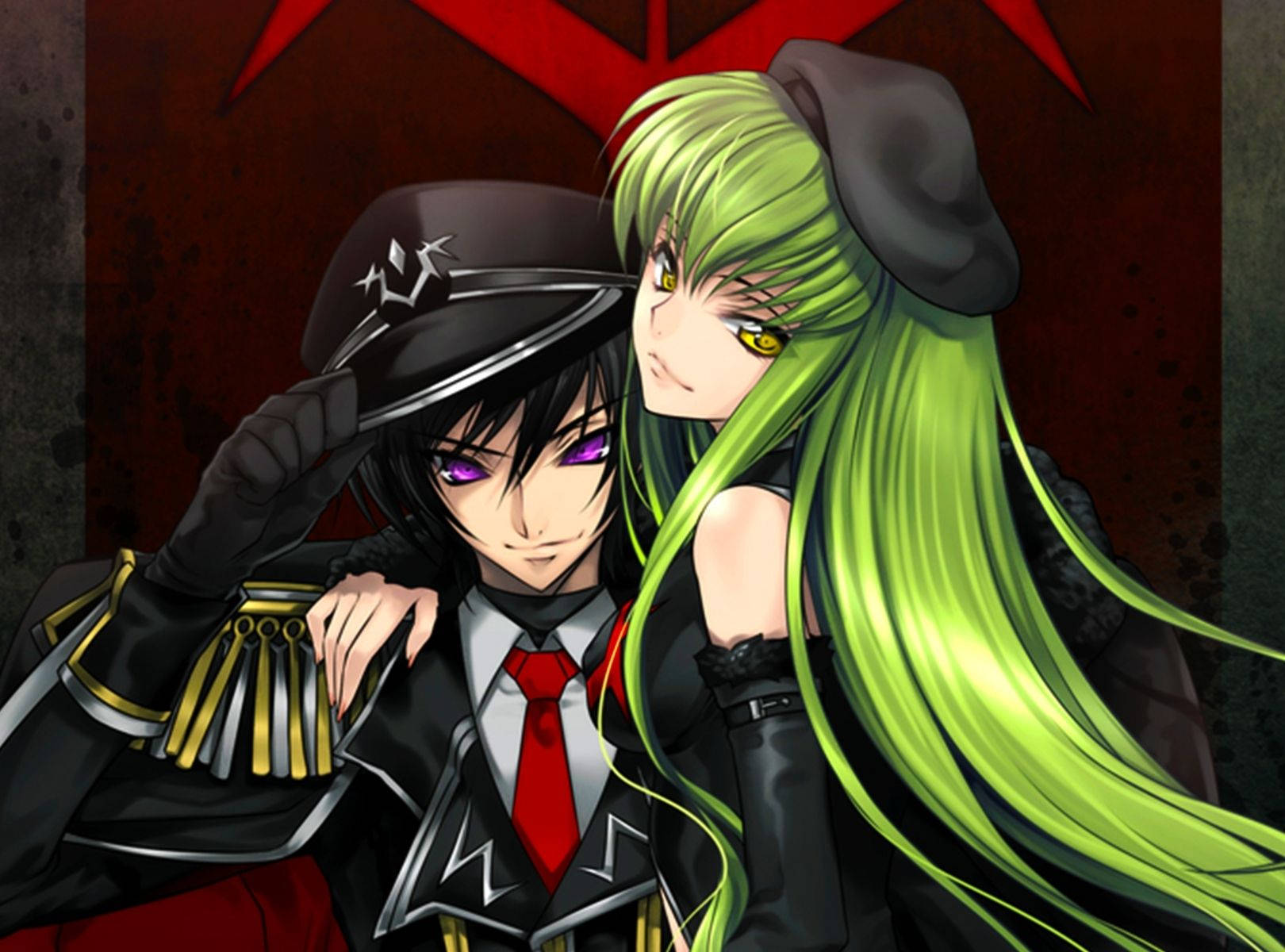 C.c And Lelouch In Black Code Geass