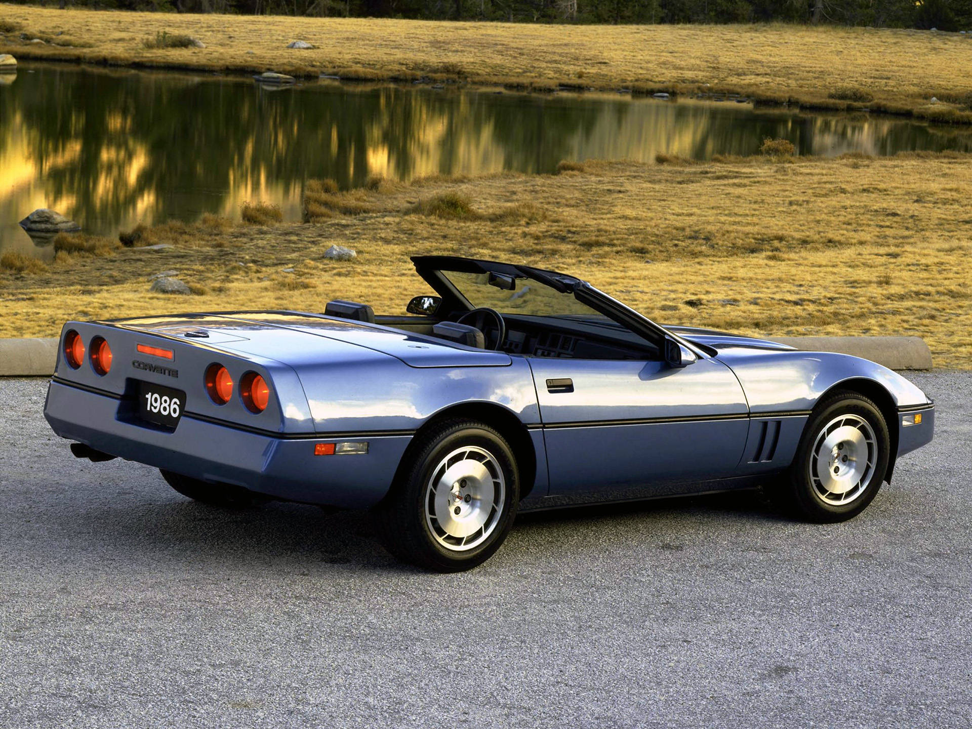 C4 Corvette By The Lake Background