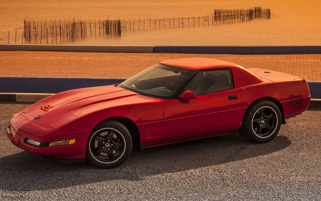 C4 Corvette In Sepia Tone Background