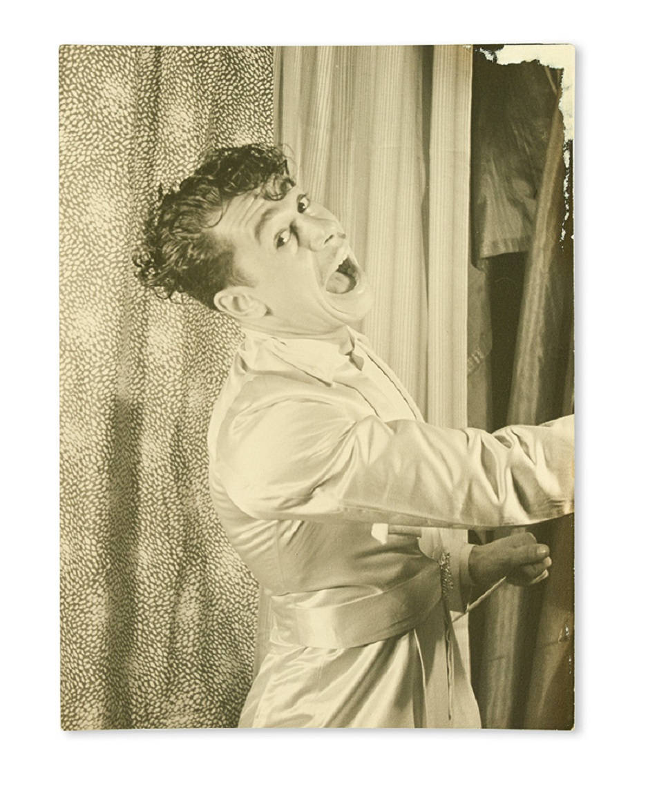 Cab Calloway Singing With Curtains Background