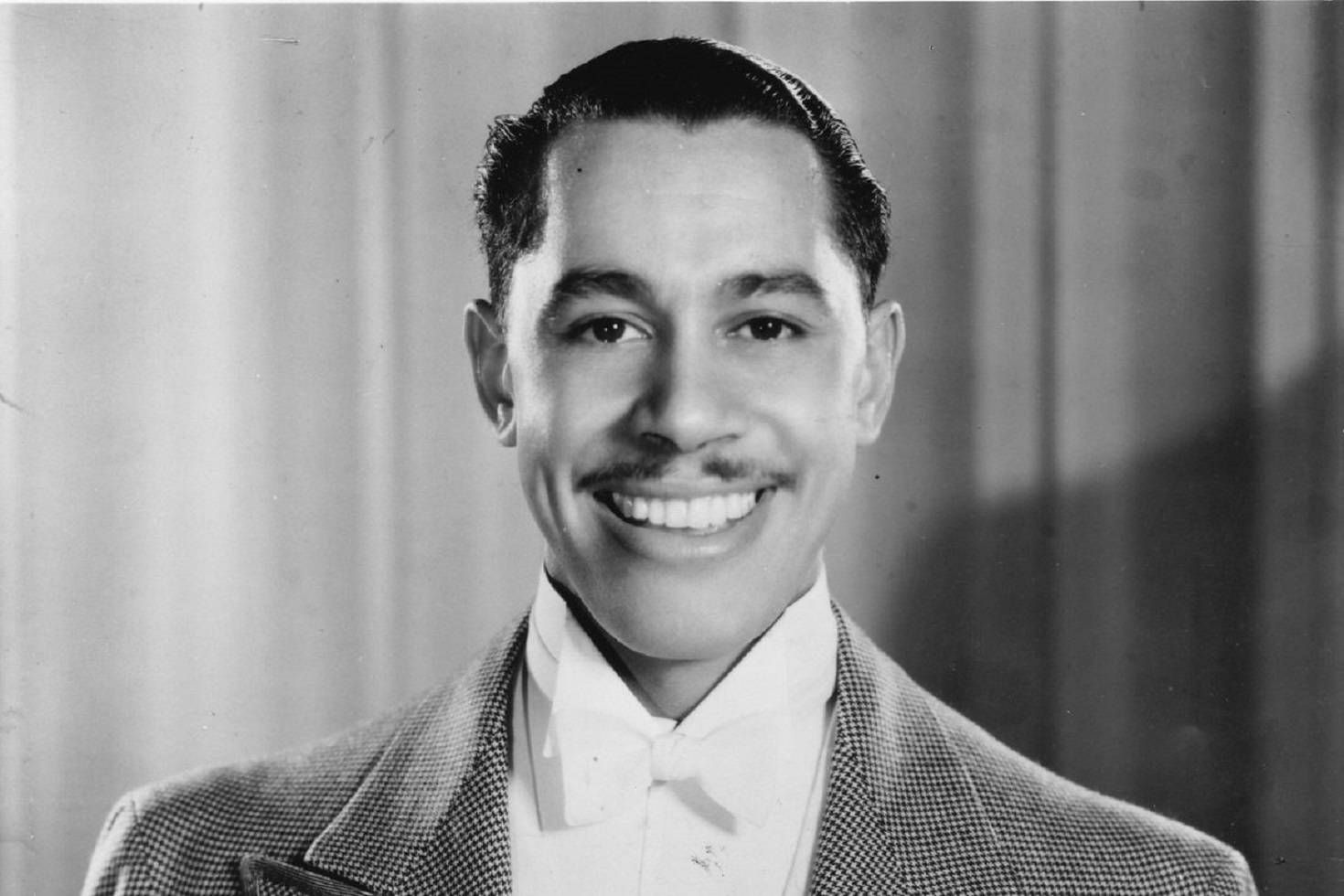 Cab Calloway Smiling Black And White Background