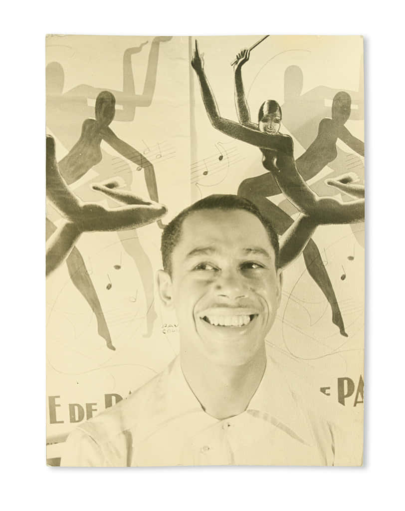 Cab Calloway Smilingwith Artistic Background Background