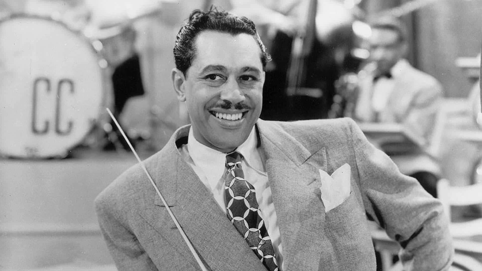 Cab Calloway Smilingwith Band Background Background