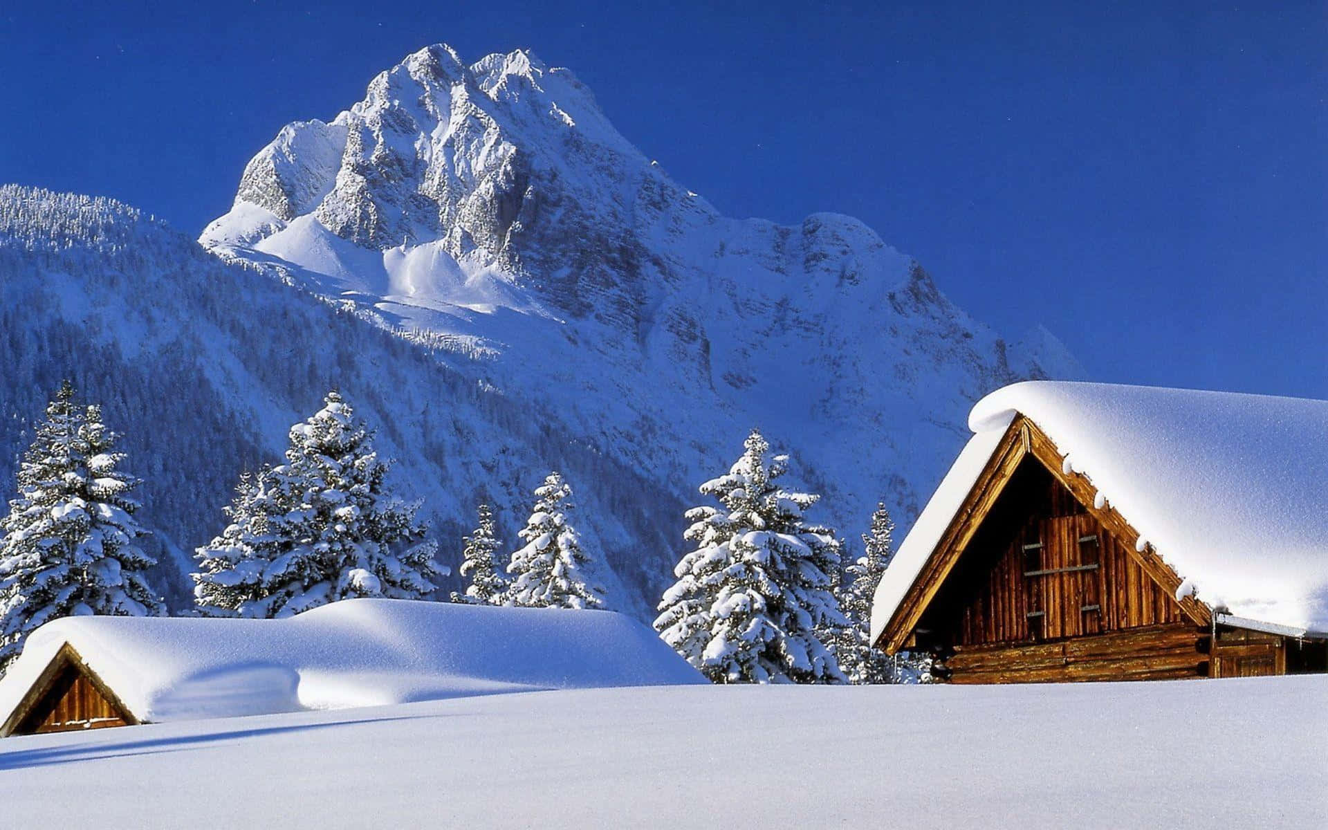 Cabin Winter Wonderland Desktop Background