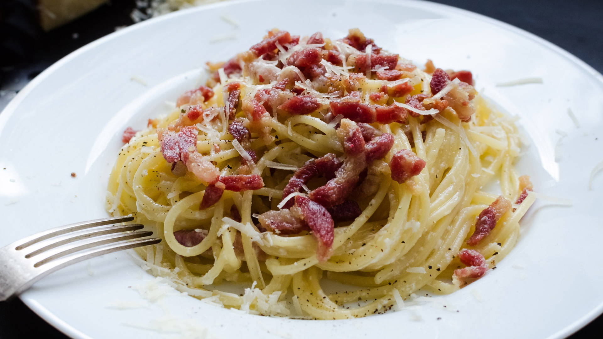 Cacio E Pepe With Bacon Background