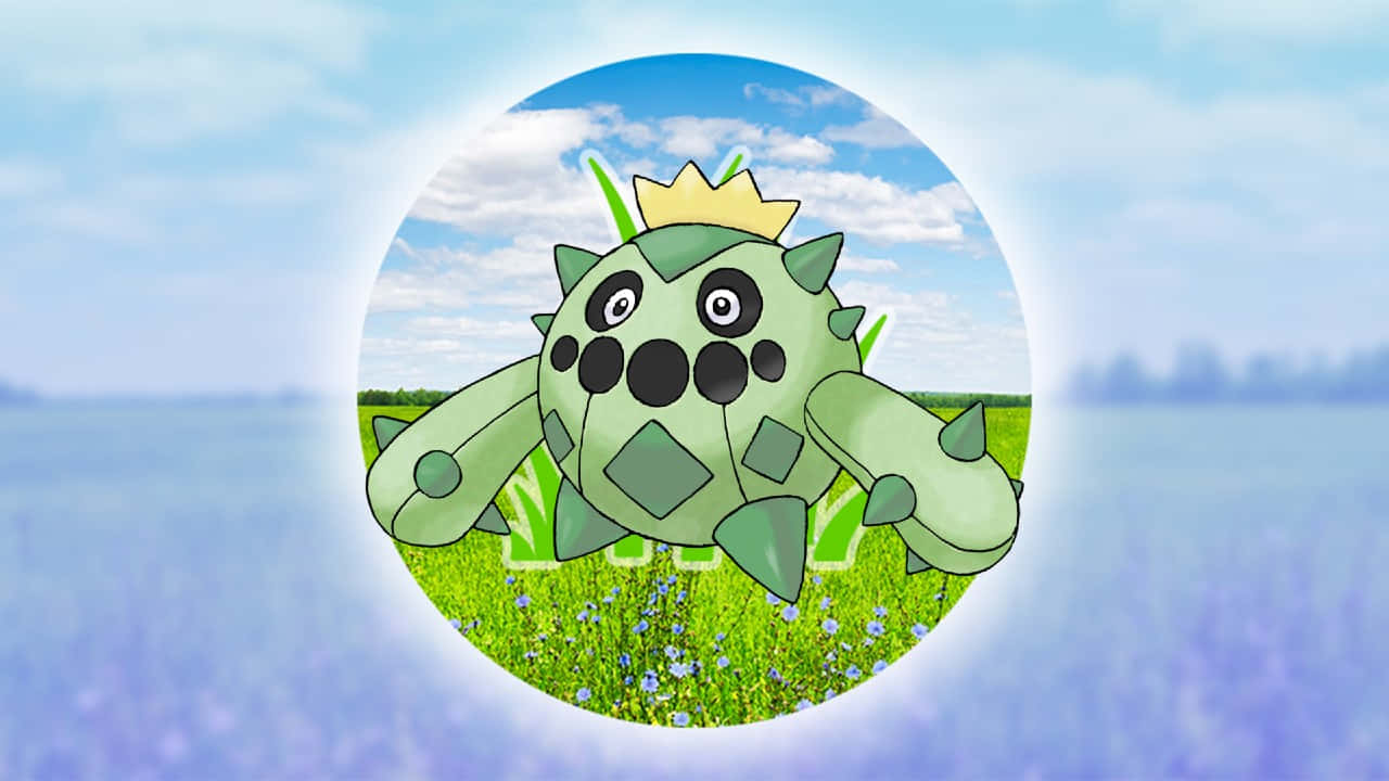 Cacnea On Green Grass Background