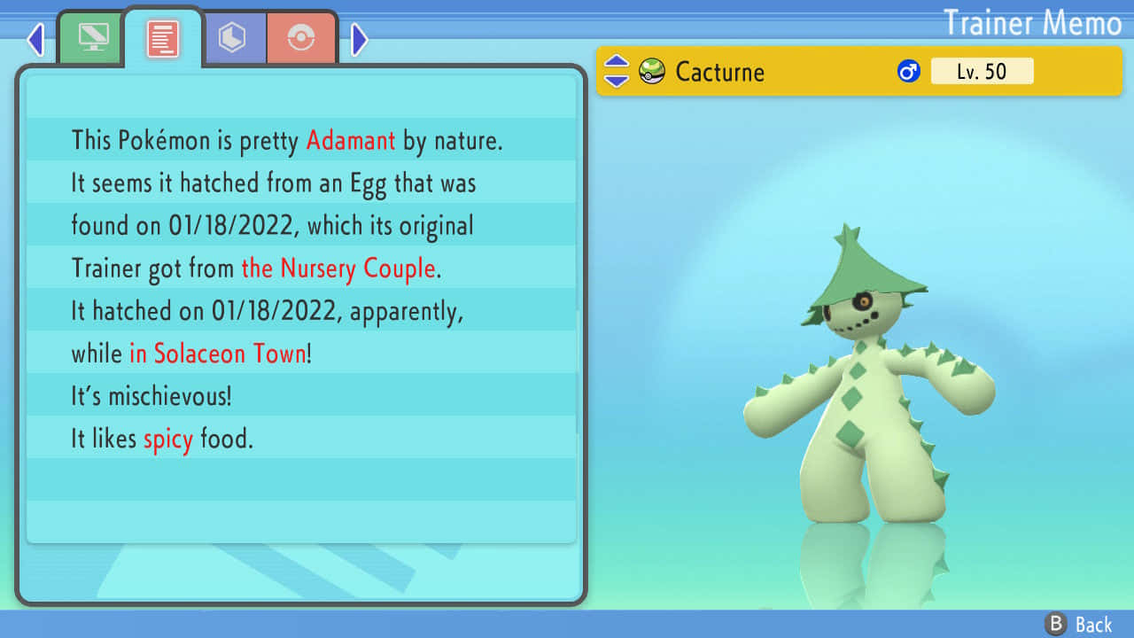 Cacturne Profile In A Video Game Background