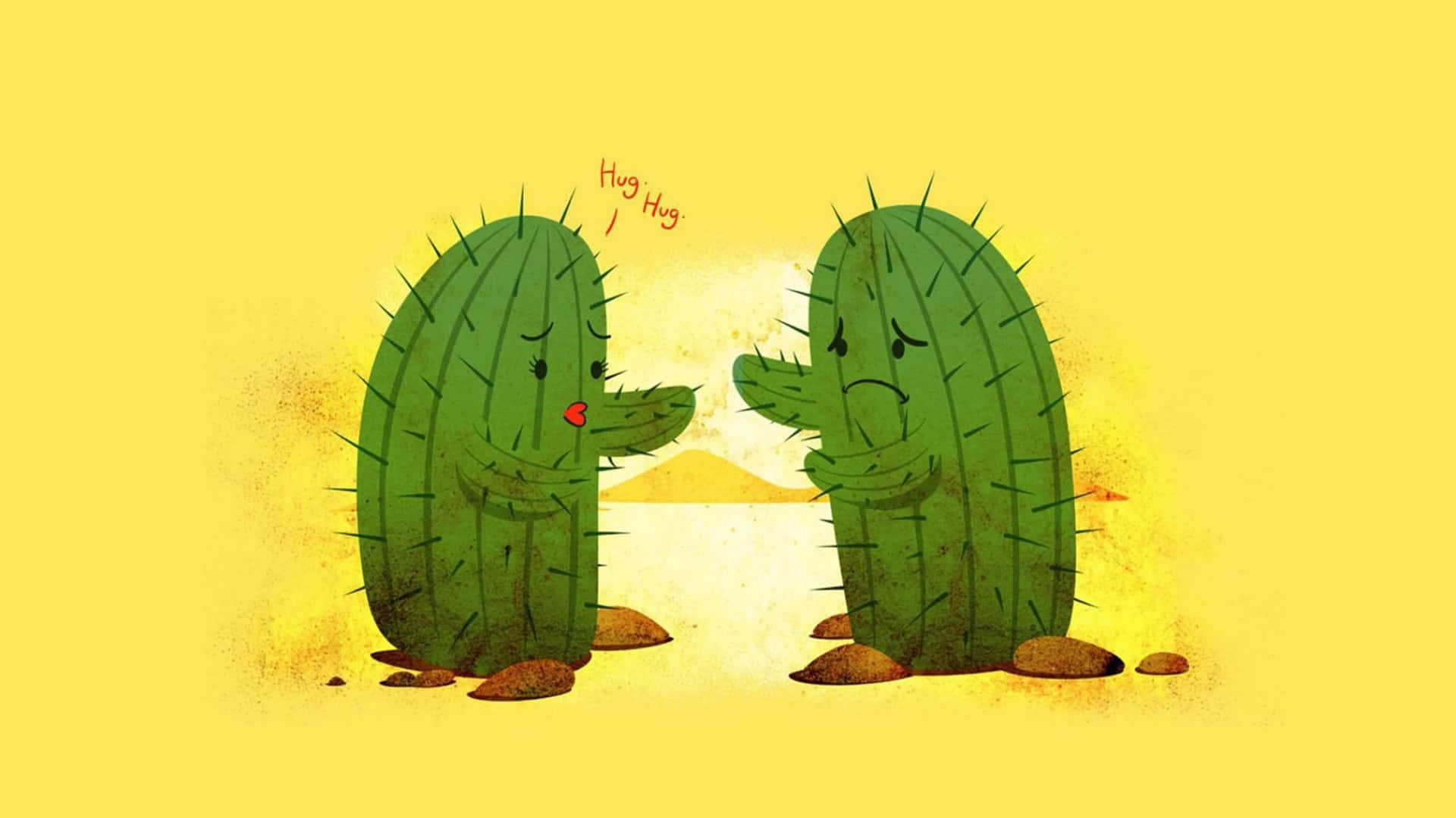 Cactus Hug Dilemma Background
