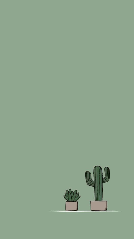 Cactus Iphone Plain Green