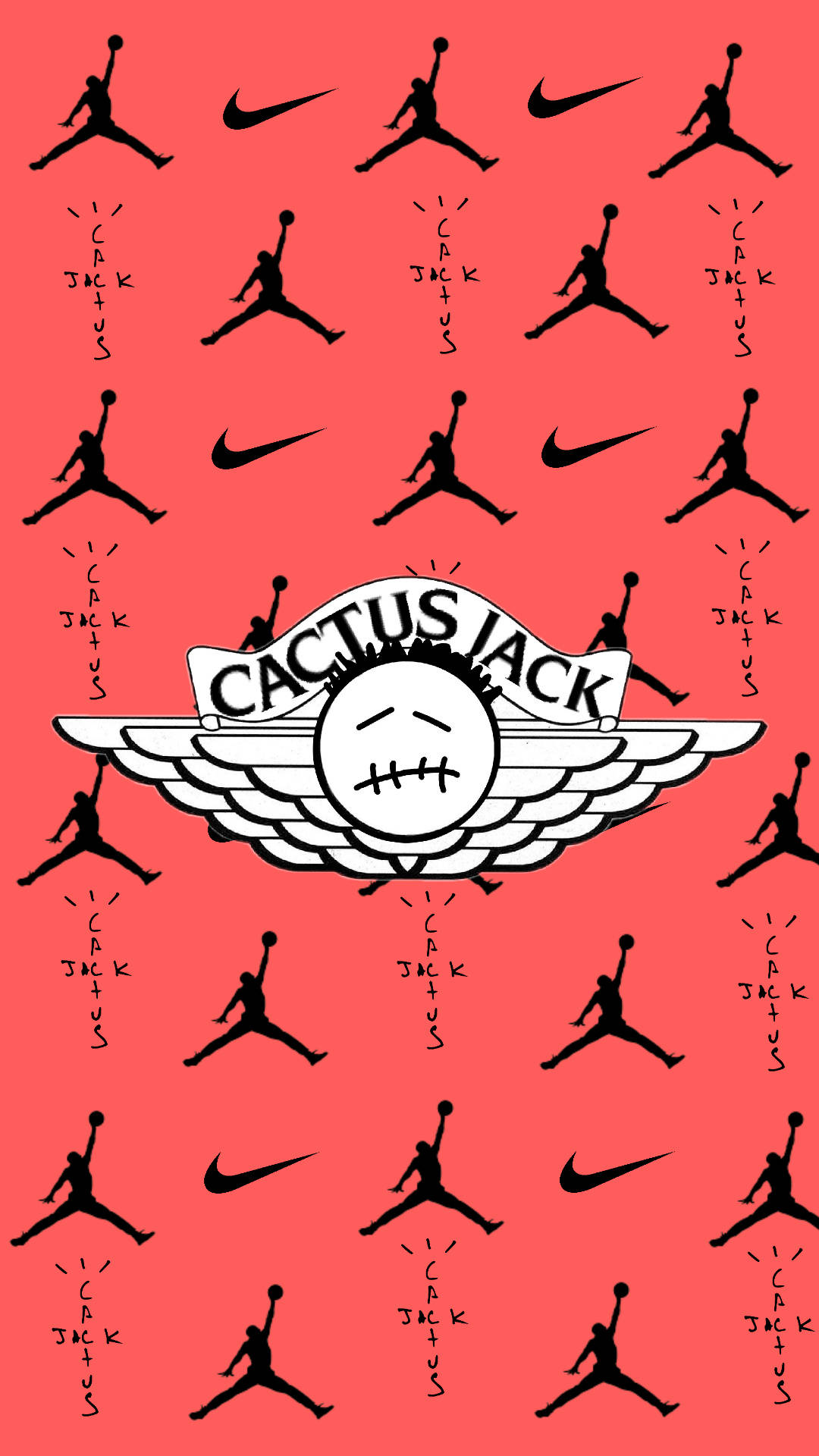 Cactus Jack Air Jordan Pattern Background