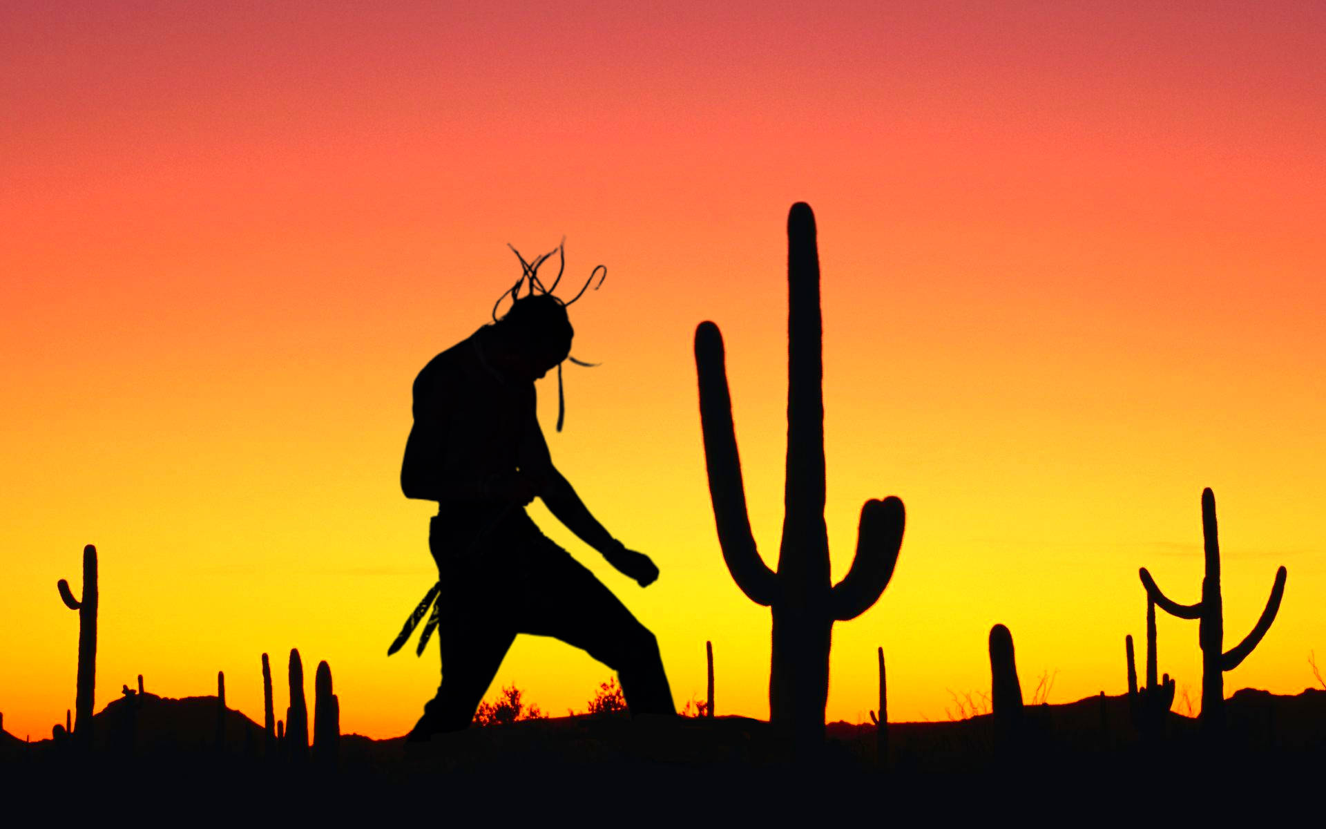 Cactus Jack On Desert Background