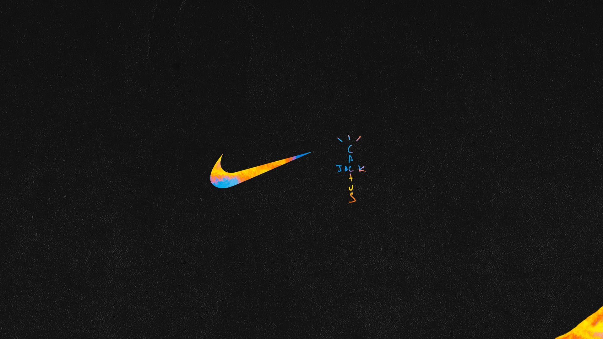 Cactus Jack Travis Scott Nike Orange And Black Background