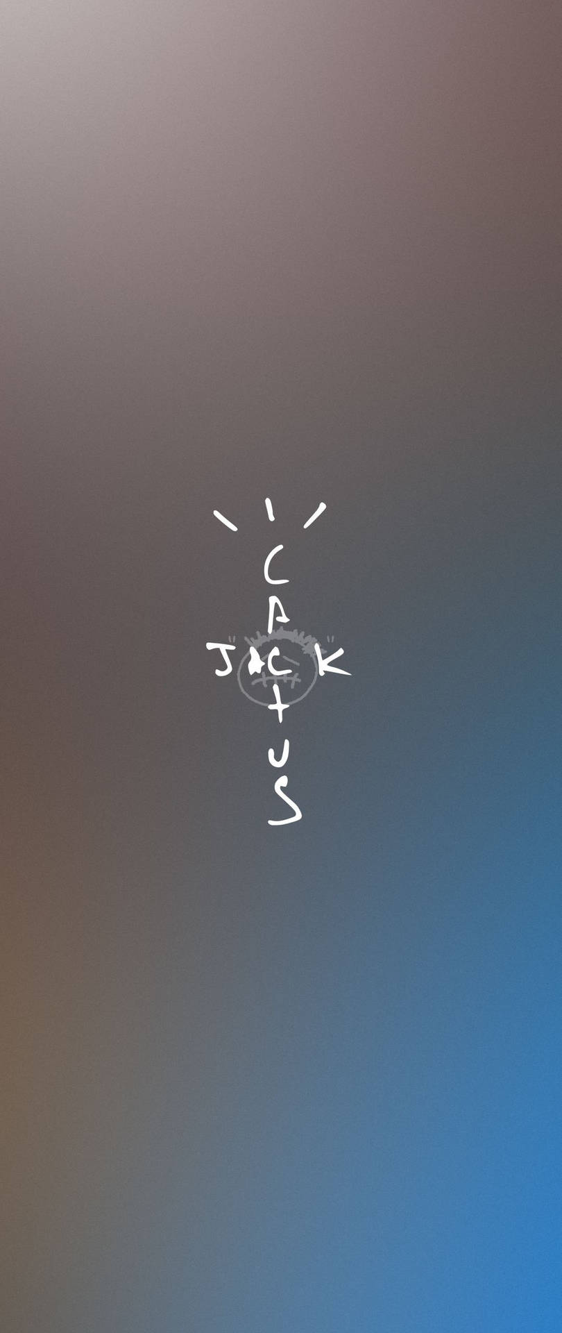 Cactus Jack Travis Scott Text Logo Blue And Gray Background