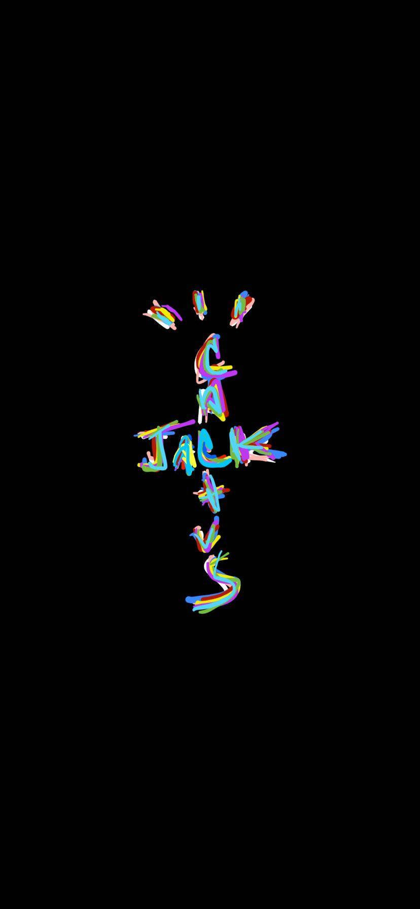 Cactus Jack Travis Scott Text Logo Rainbow Aesthetic